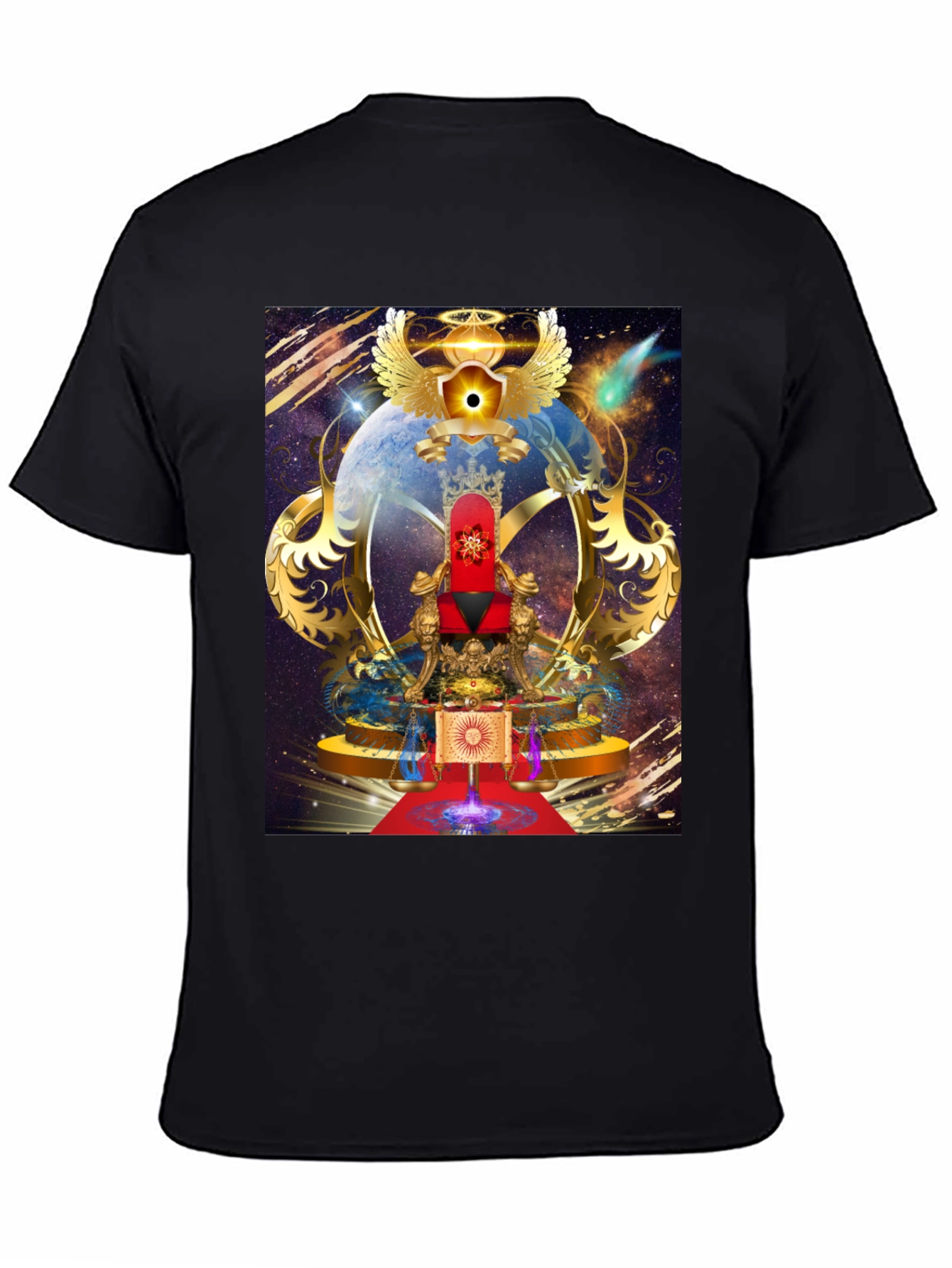 Black Celestial Throne Graphic Tee view 4