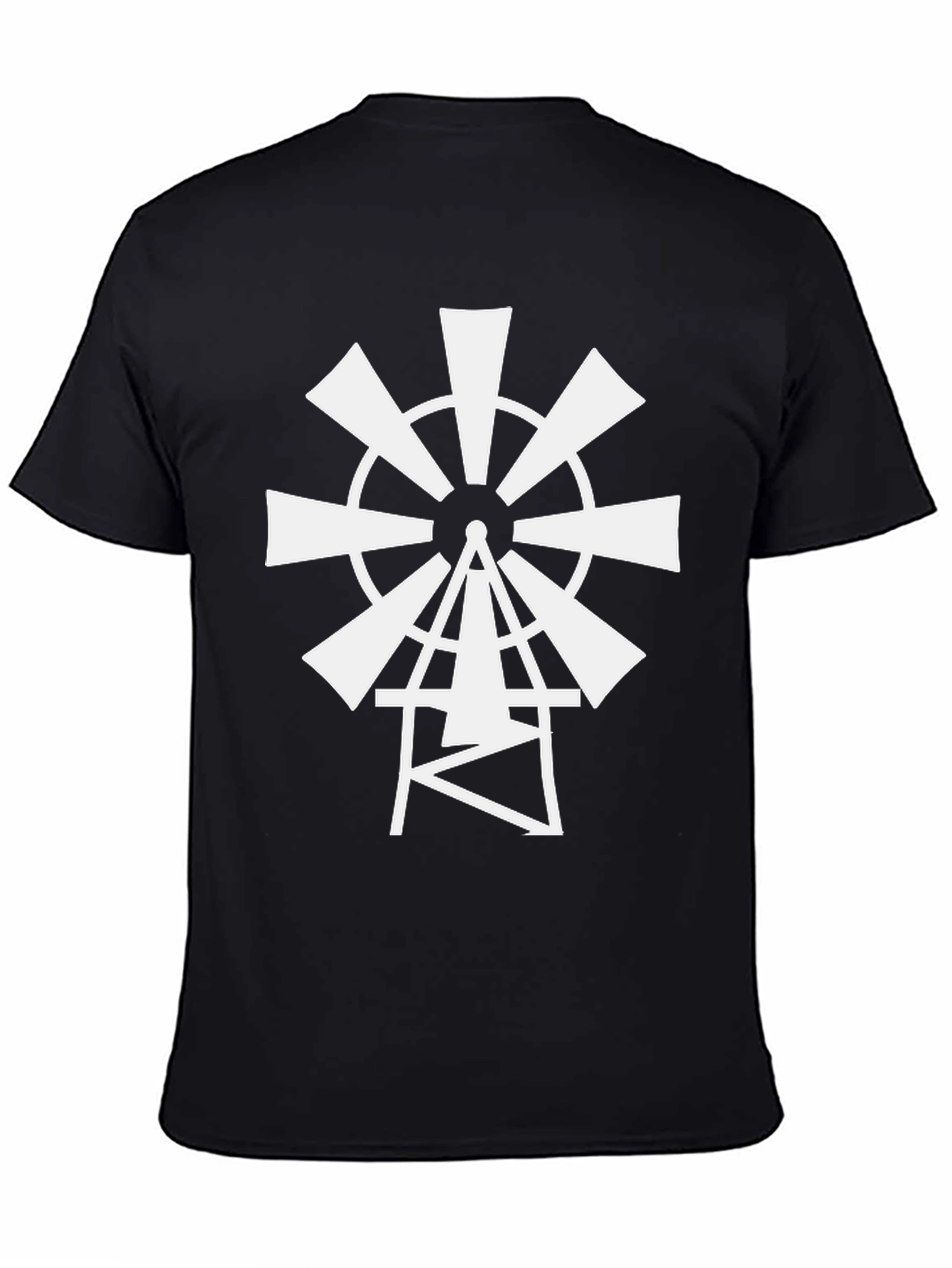 Black Windmill Graphic Tee - Black Cotton Blend view 4