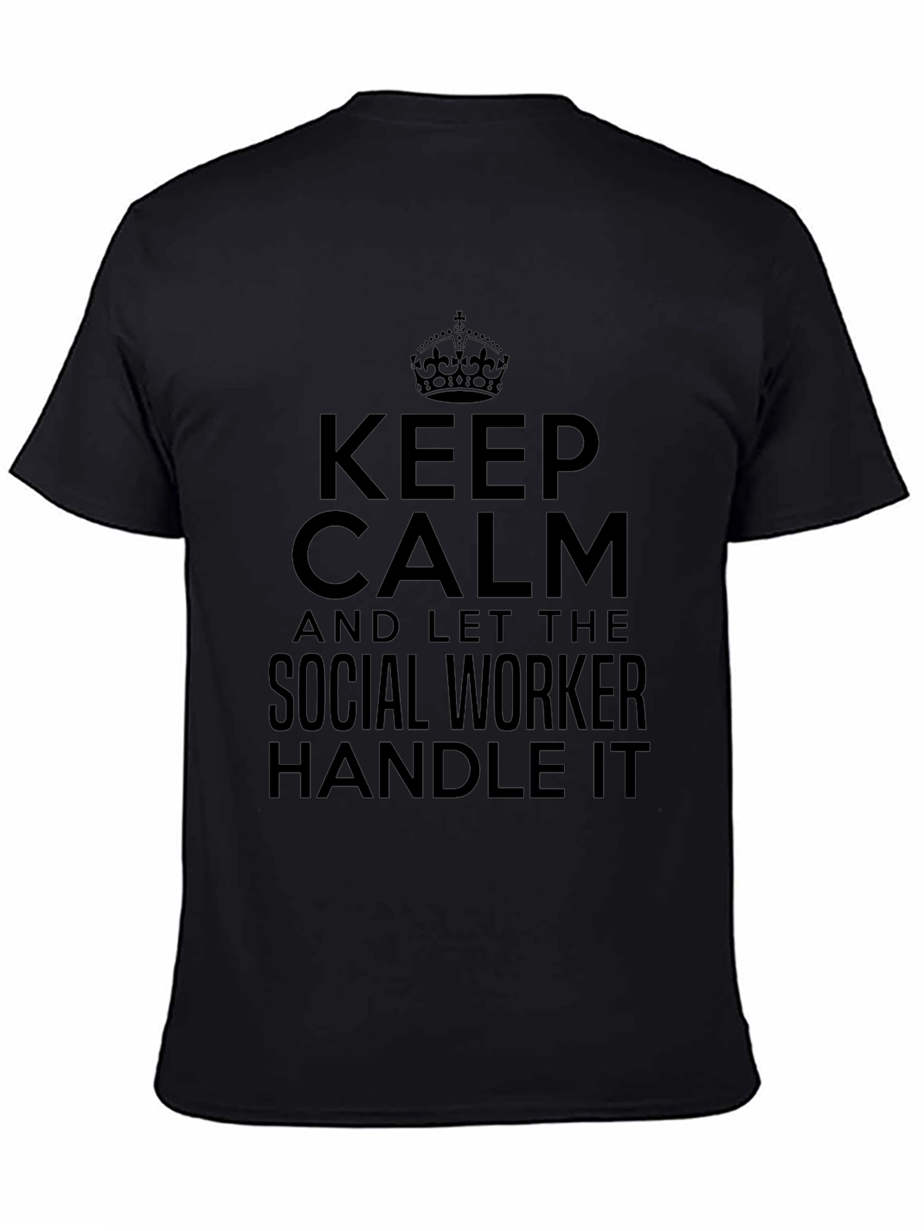 Black Keep Calm Social Worker T-Shirt view 4