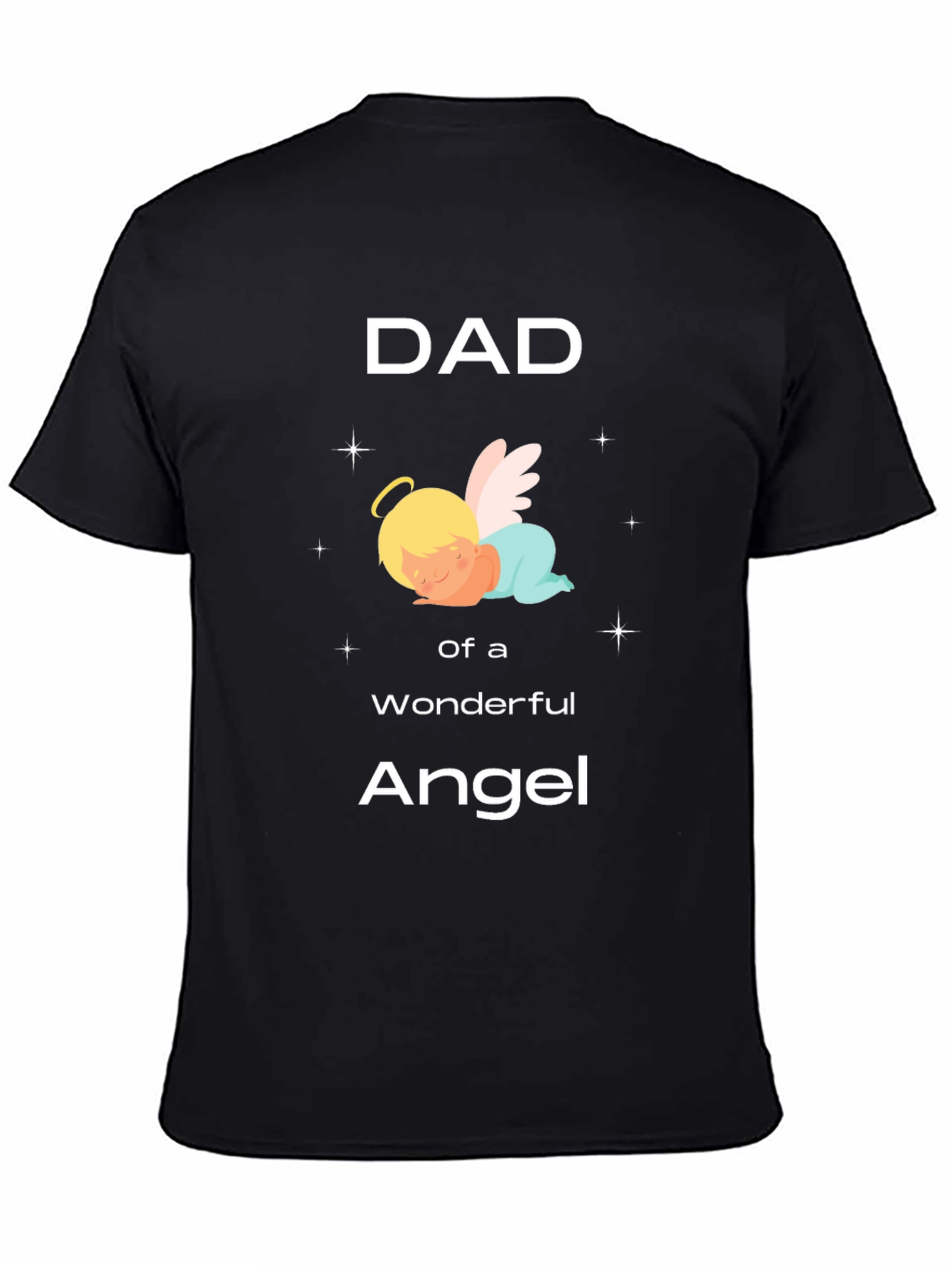 Black Dad of an Angel T-Shirt Black view 4