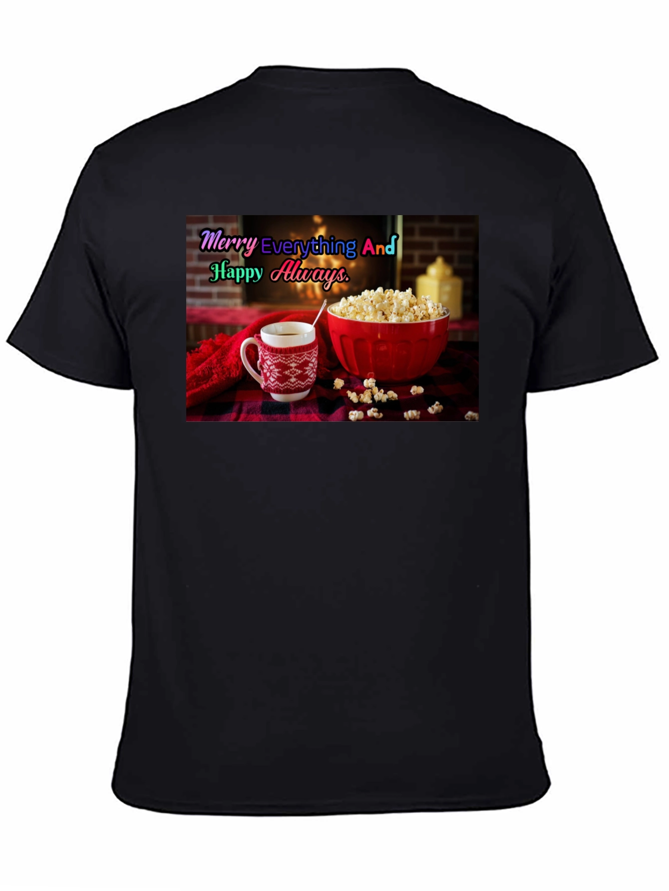 Black Cozy Holiday T-Shirt - Merry Everything view 4