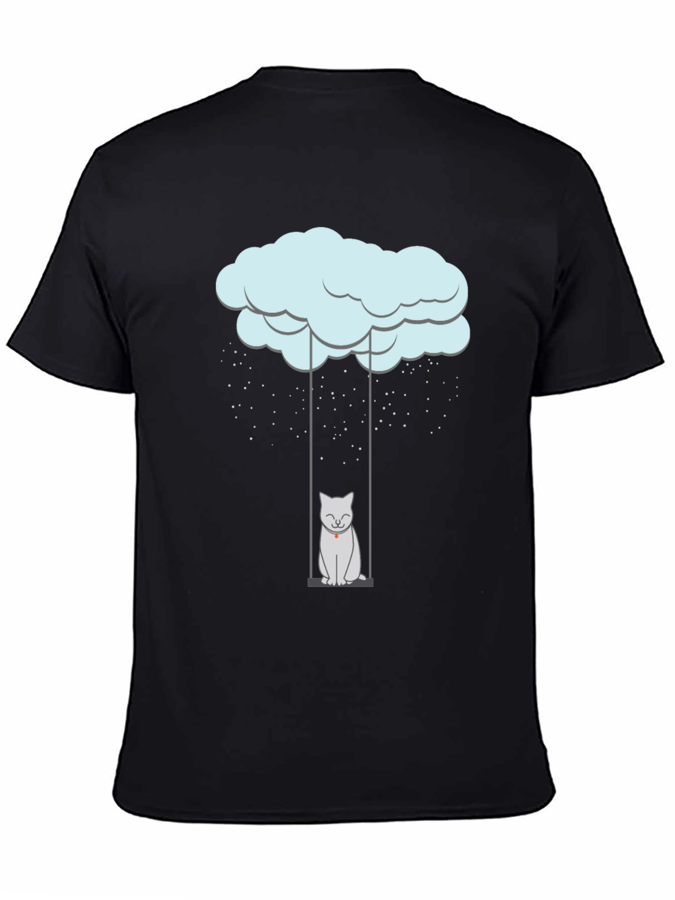Black Rainy Day Cat Swing Graphic Tee view 4