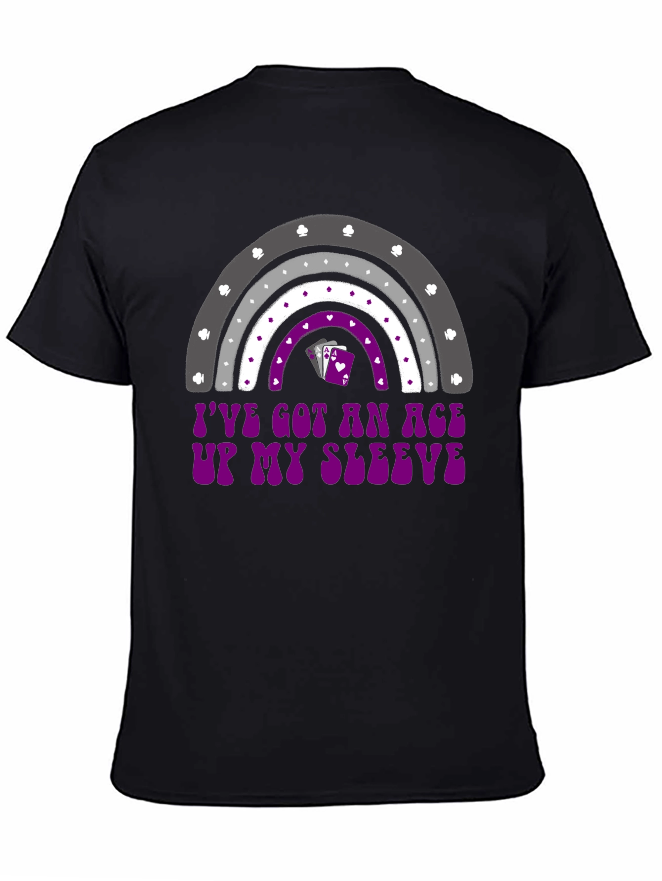 Black Ace Up My Sleeve T-Shirt - LGBTQ Pride Rainbow view 4