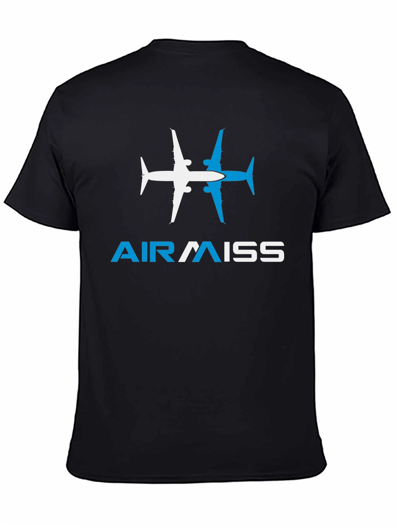 Black AirMiss Airplane Graphic T-Shirt view 4
