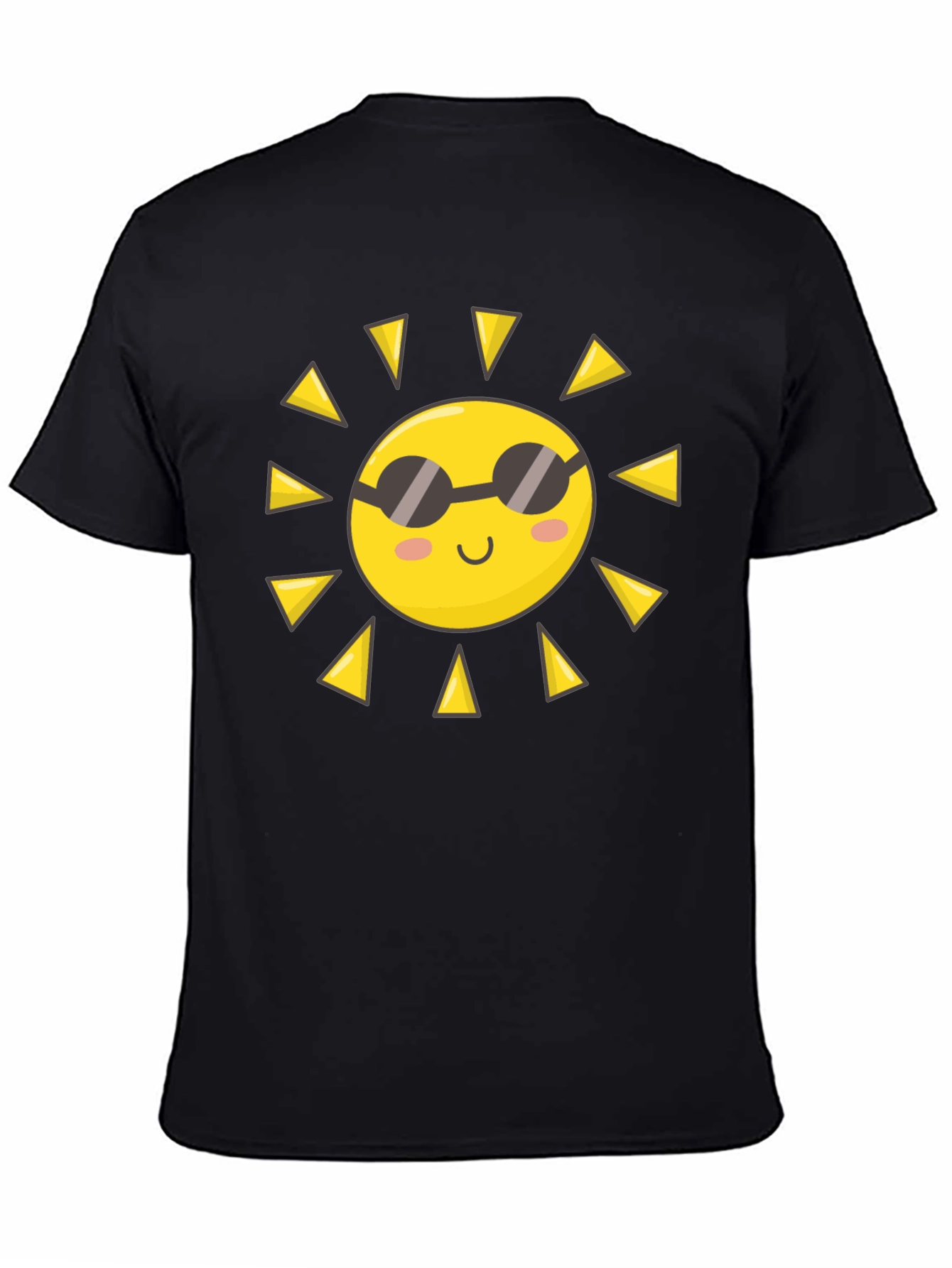 Black Cool Sun Graphic Black T-Shirt view 4