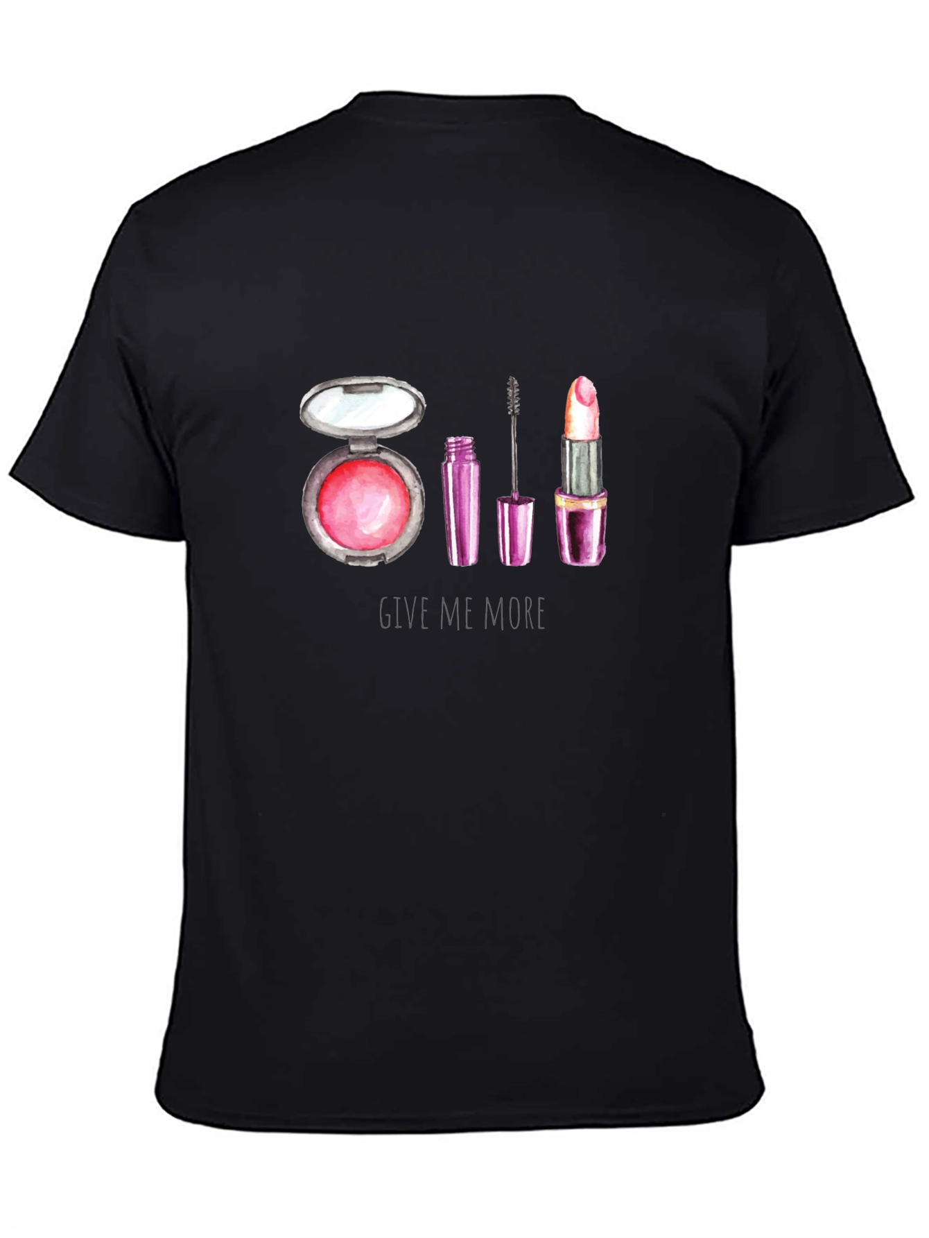 Black Makeup Lover's T-Shirt: Give Me More Glam! view 4