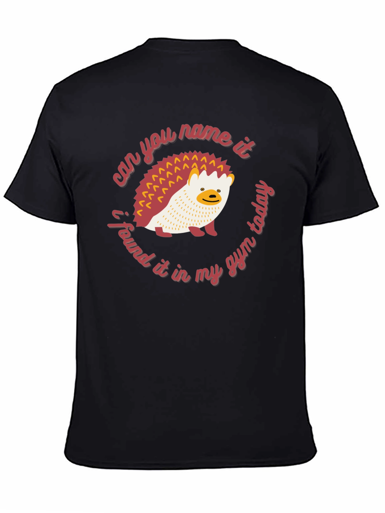 Black Funny Hedgehog Gym T-Shirt - Can You Name It? view 4