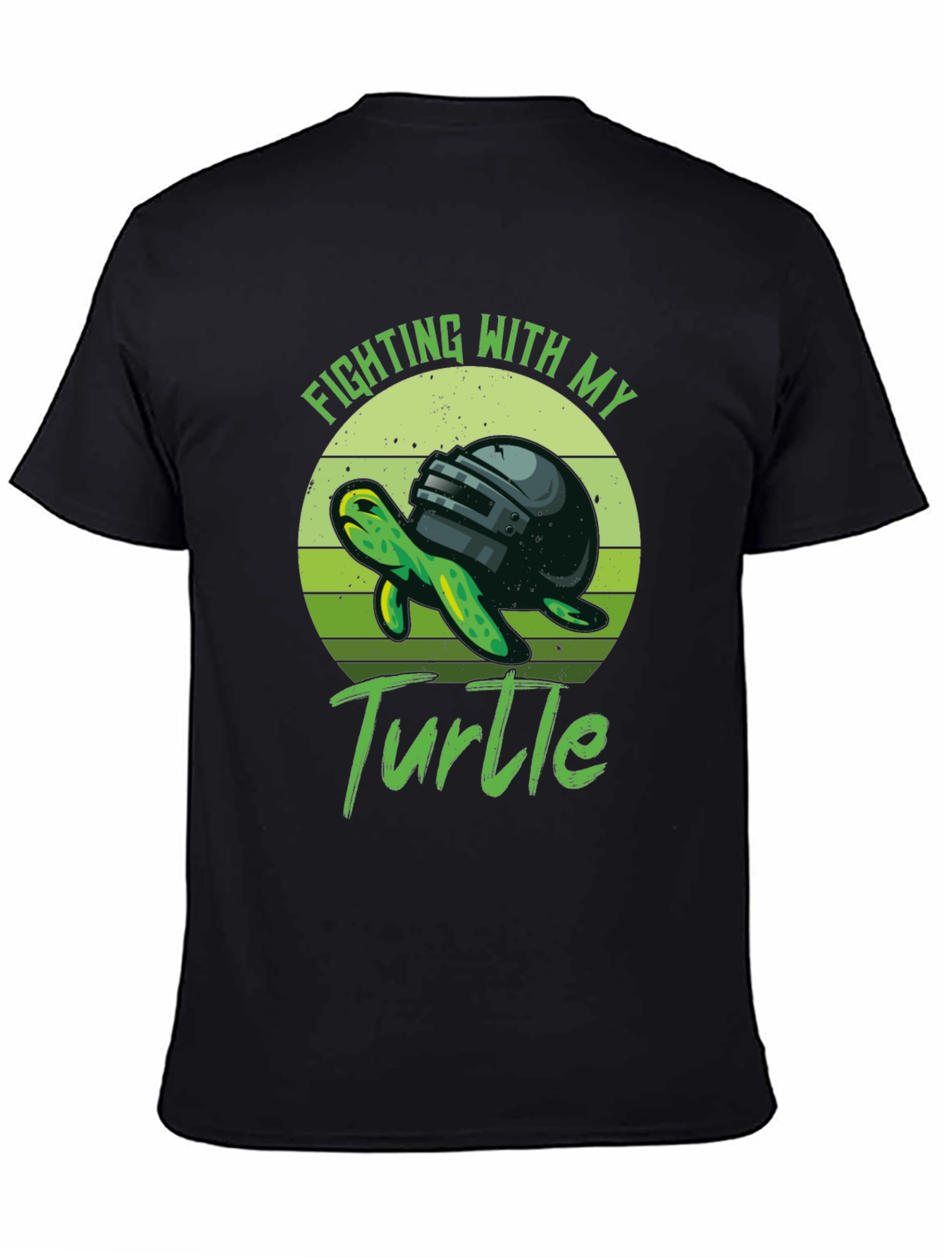Black Fighting with My Turtle T-Shirt view 4