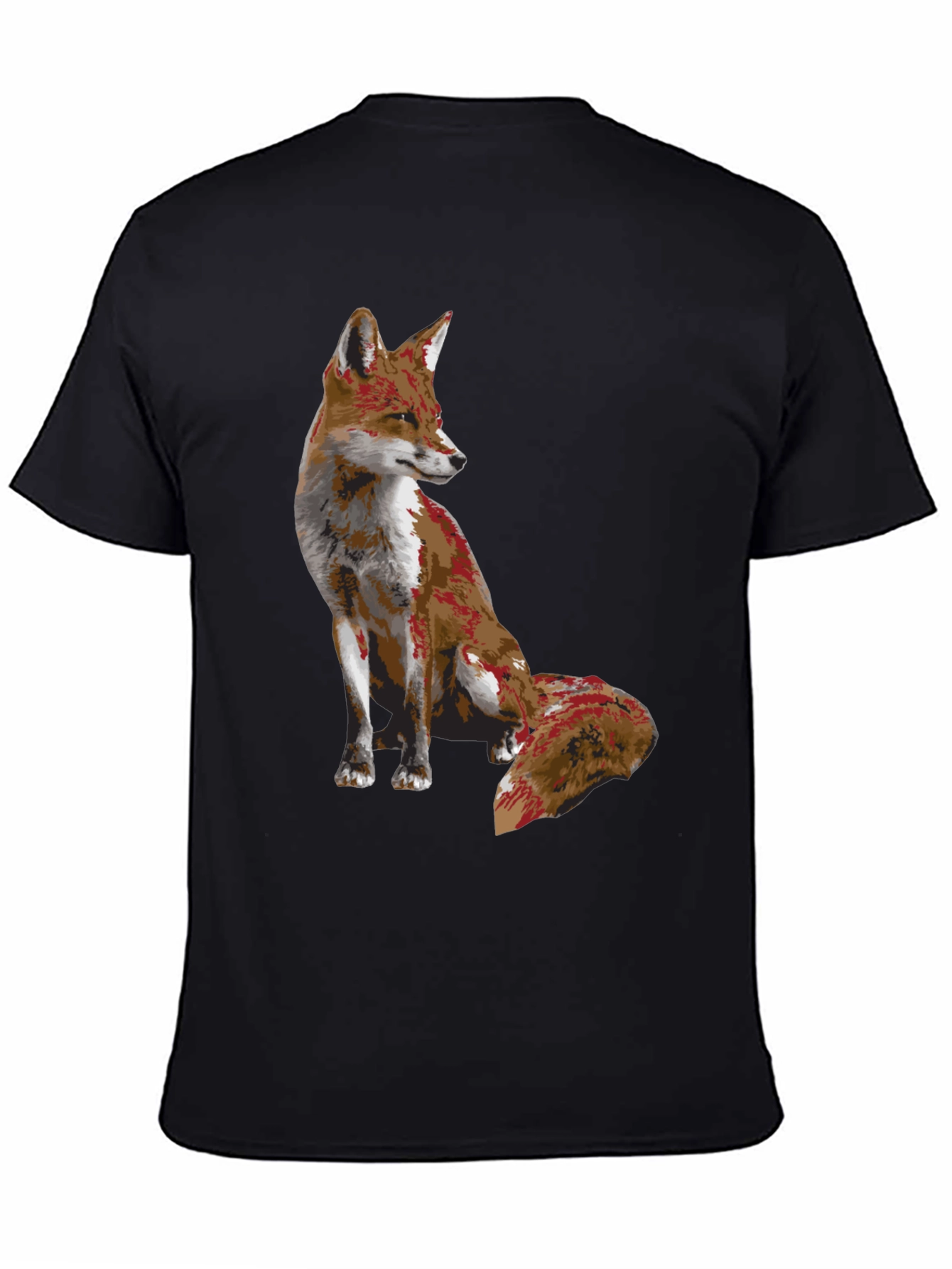Black Fox Graphic Print Black T-Shirt view 4