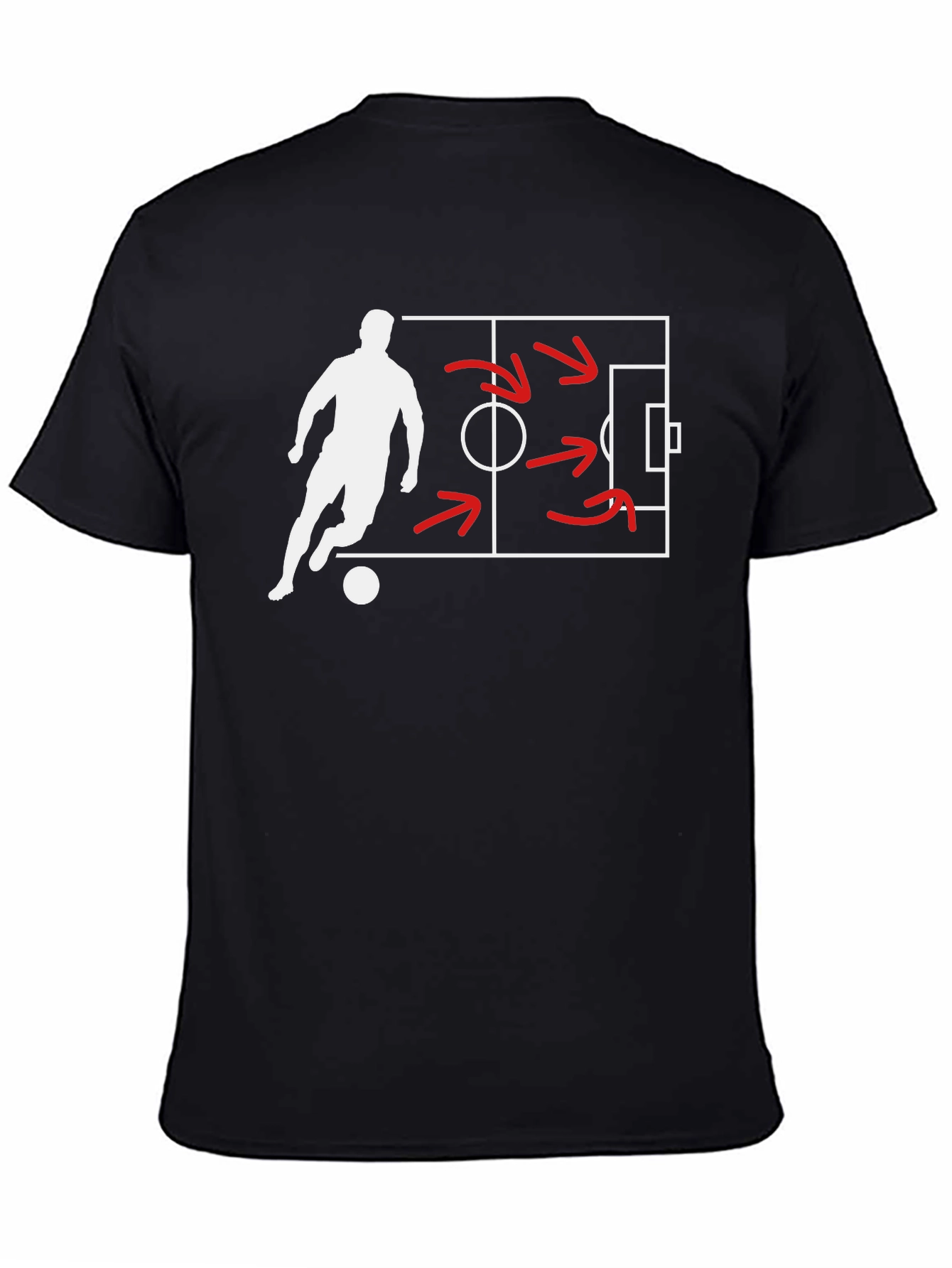 Black Soccer Strategy Black T-Shirt view 4