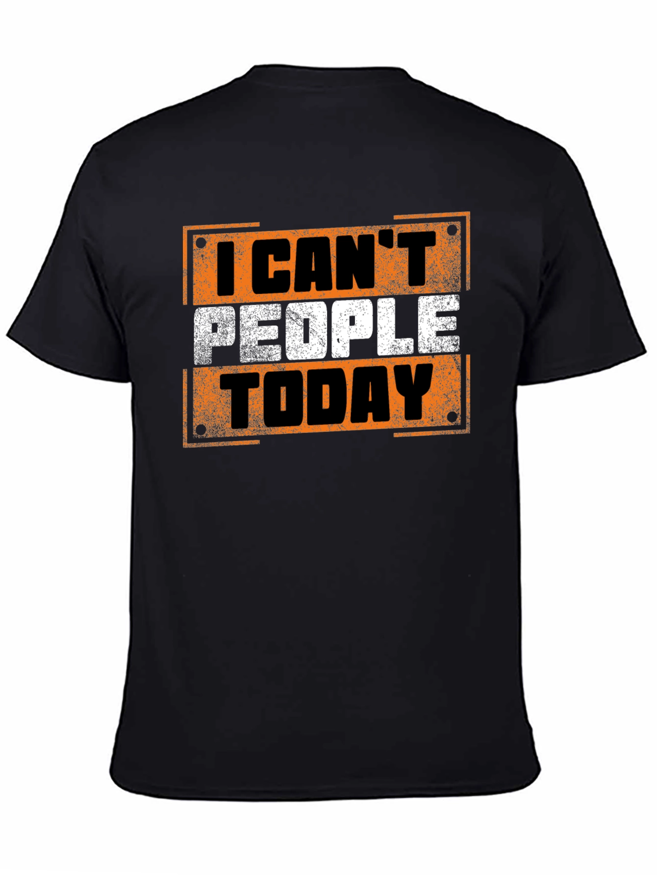 Black I Can't People Today Graphic Tee - Black Cotton T-Shirt view 4
