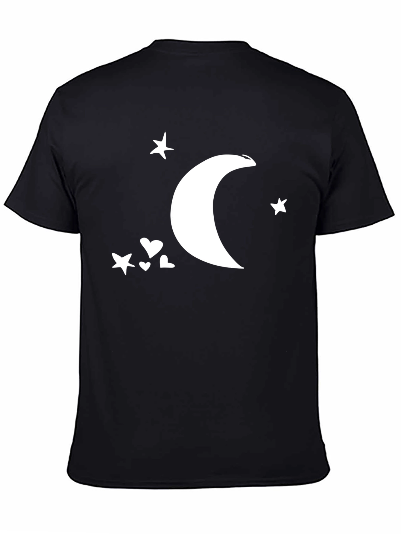Black Moon & Stars Graphic Tee - Black Cotton Comfort view 4
