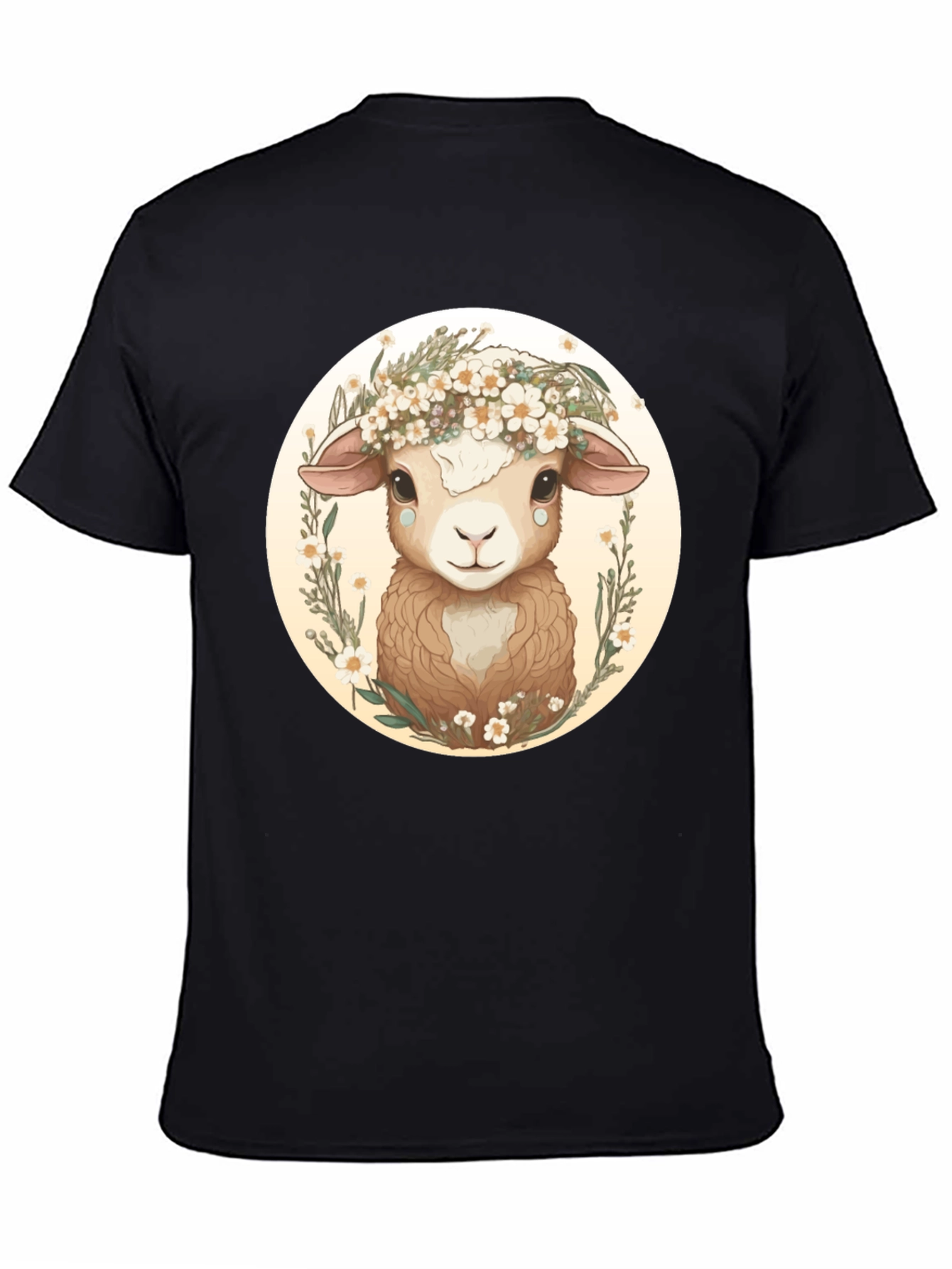 Floral Sheep Graphic Tee - Cute Animal Lover Shirt - 4