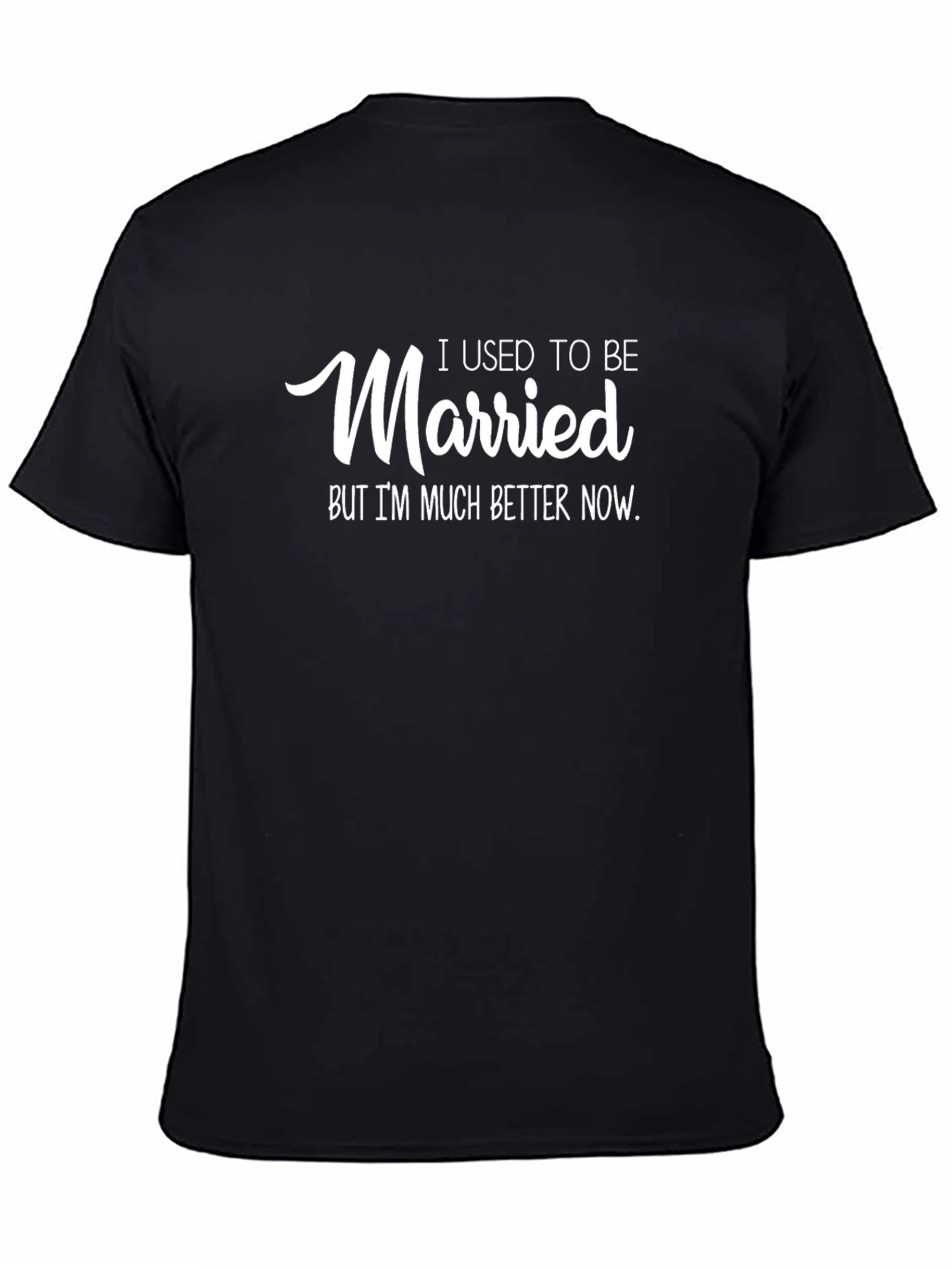 Black Funny Divorcee T-Shirt - I Used to Be Married view 4