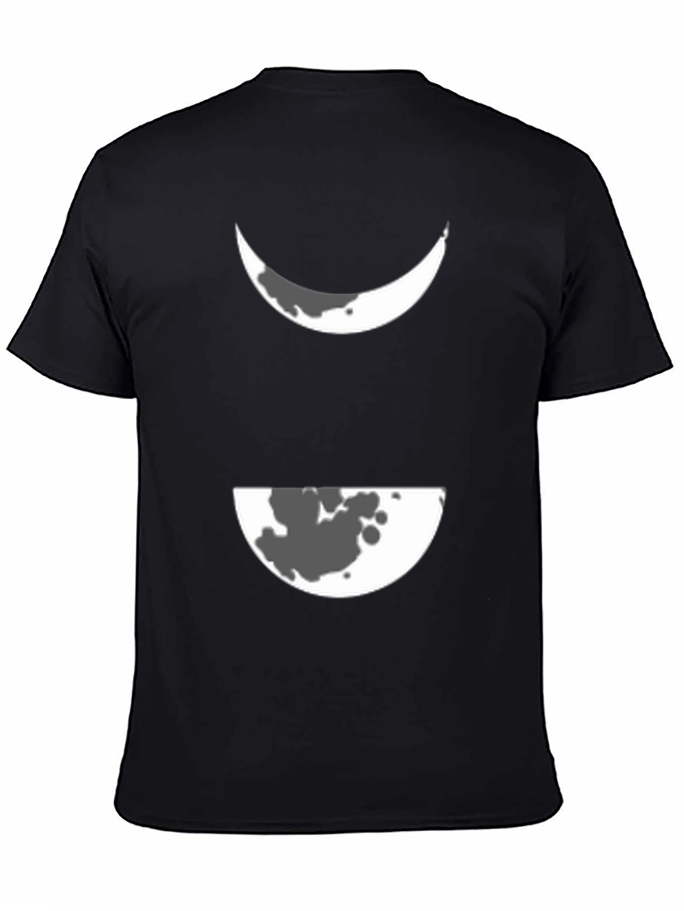 Black Lunar Phase Graphic Tee - Modern Black T-Shirt view 4