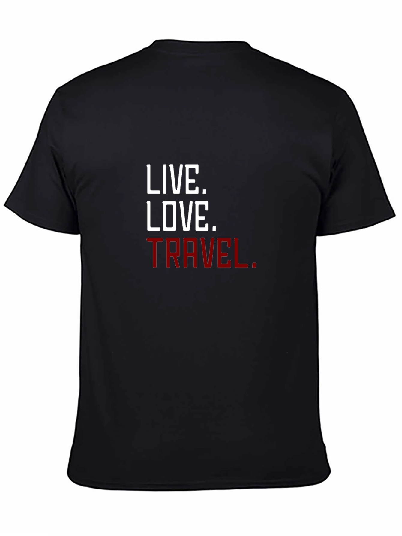 Black Live Love Travel Graphic Tee - Stylish Black T-Shirt view 4