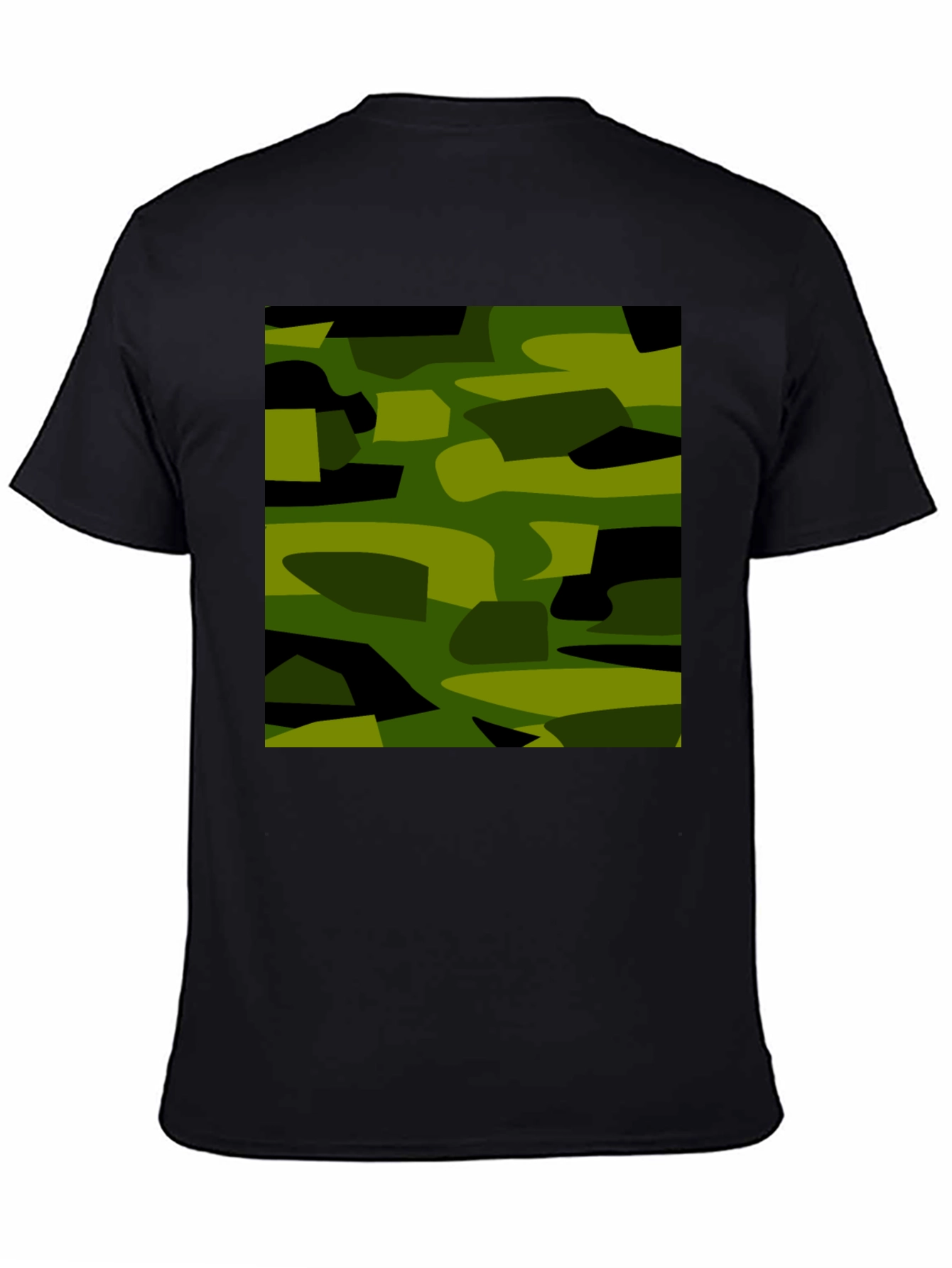 Black Camouflage Graphic Print Black T-Shirt view 4