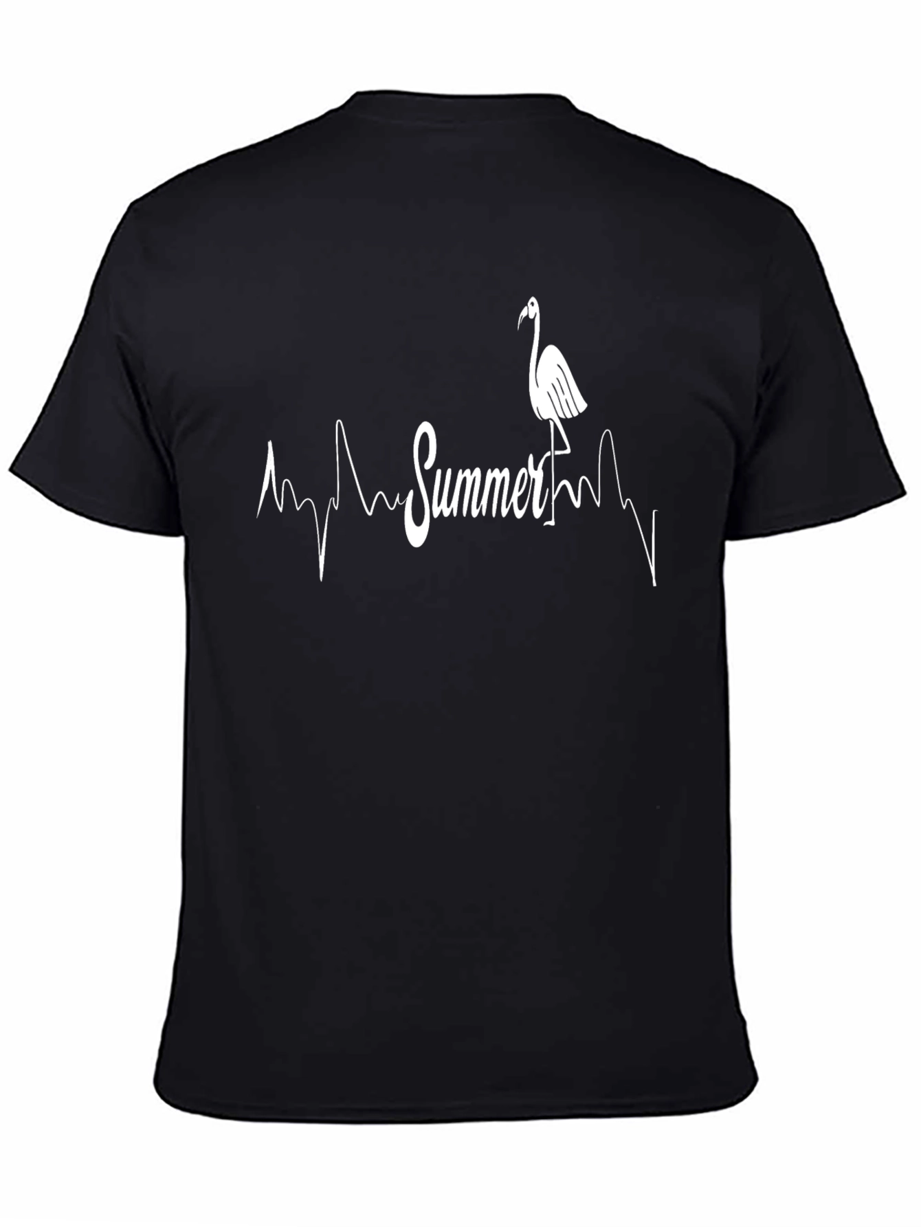Black Summer Flamingo Beat T-Shirt view 4