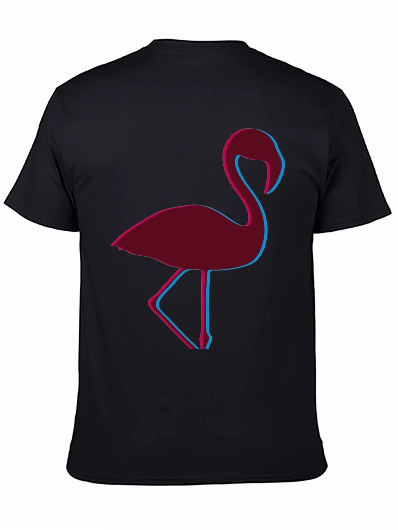 Black Retro Flamingo Graphic Tee view 4
