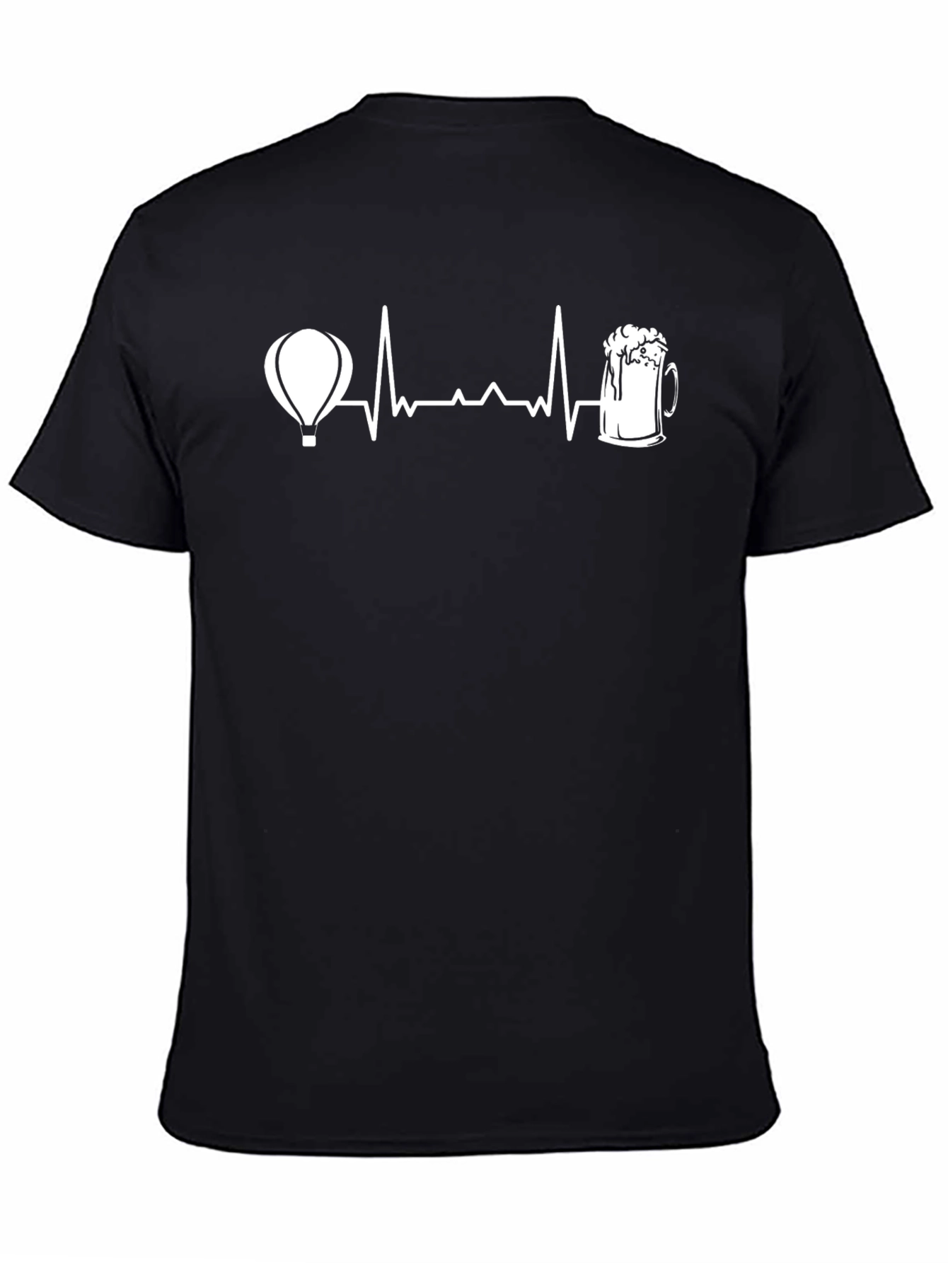 Black Balloon & Beer Lifeline Tee - Black Cotton view 4