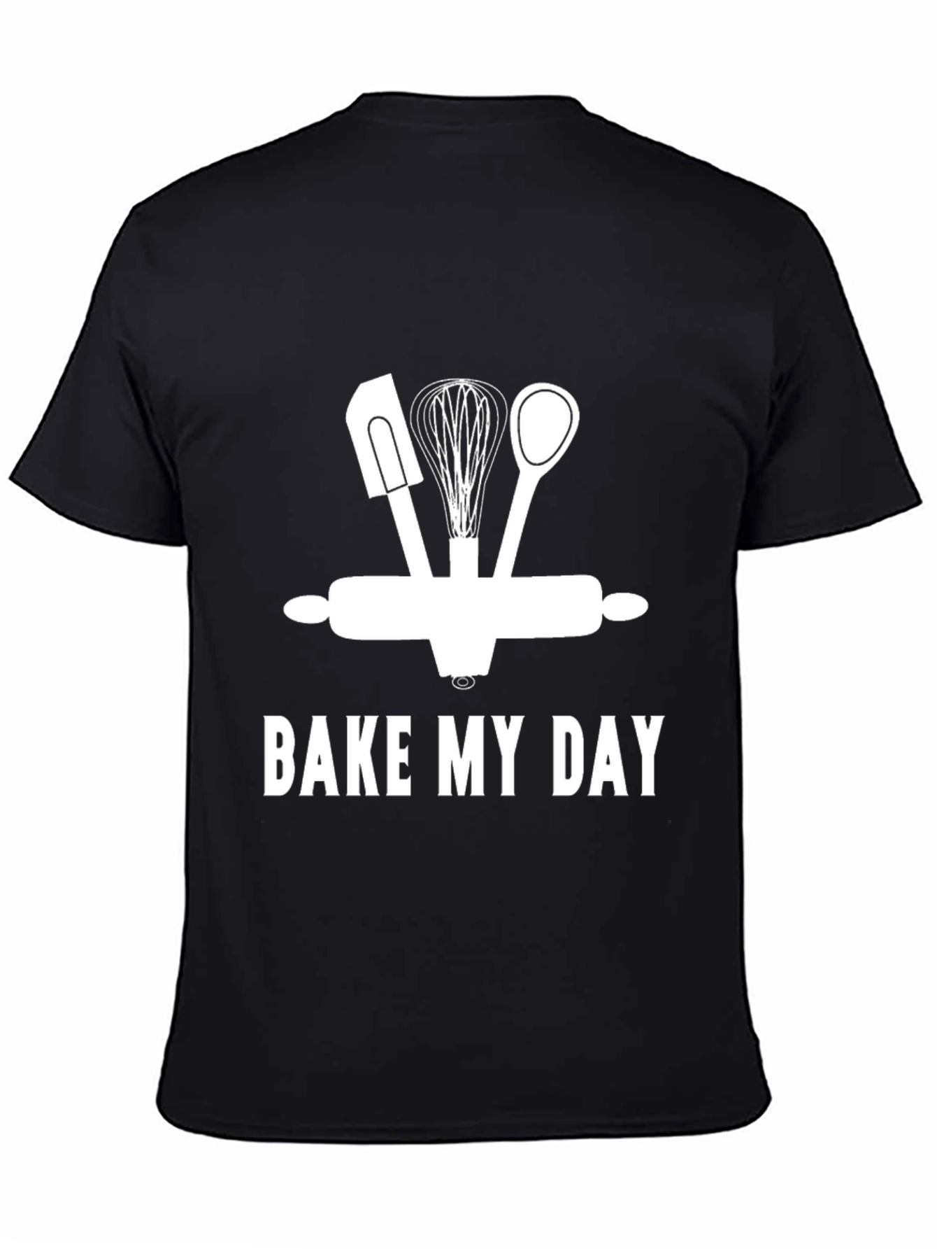 Black Bake My Day T-Shirt - Baking Lover's Tee view 4