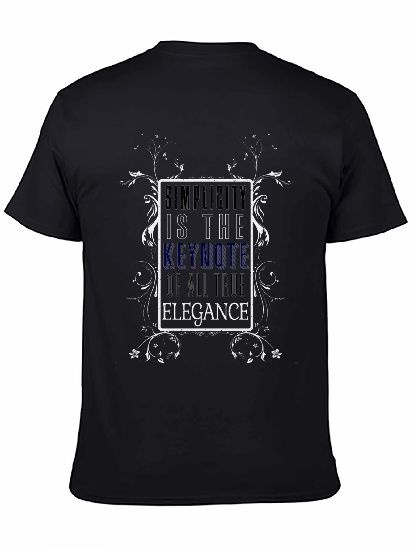 Black Simplicity Elegance Graphic T-Shirt view 4