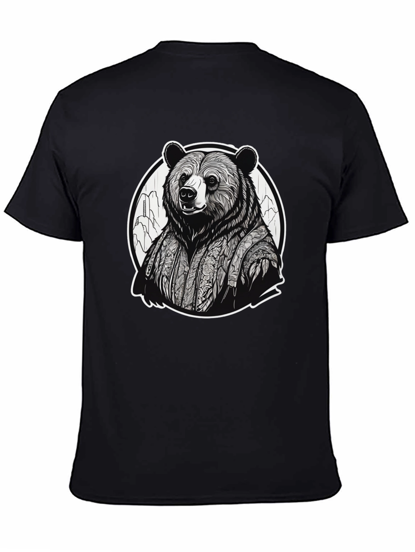 Black Bear Kimono Graphic Tee - Unique Streetwear view 4