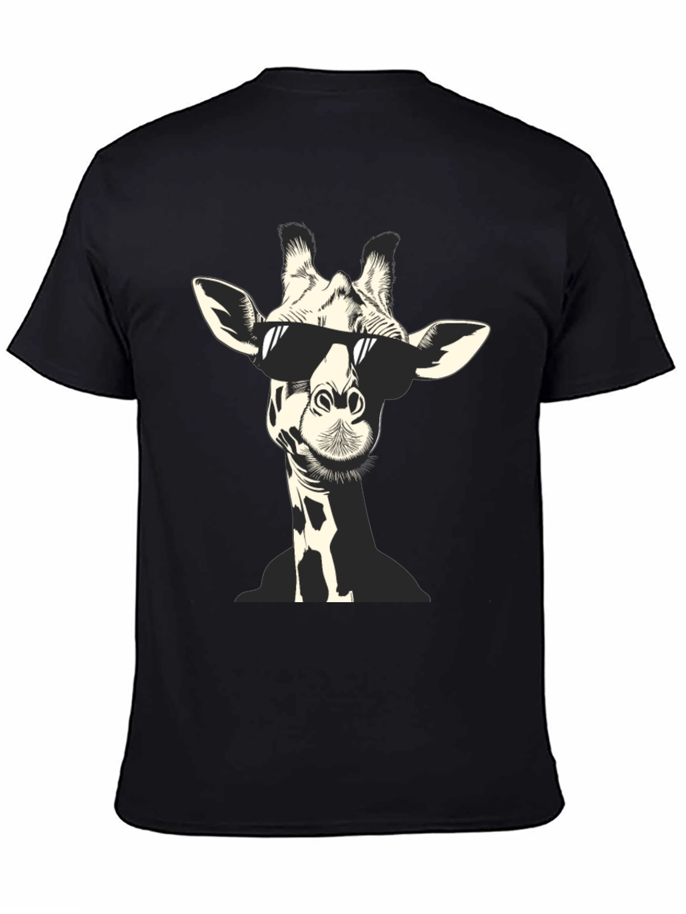 Black Cool Giraffe Graphic T-Shirt view 4