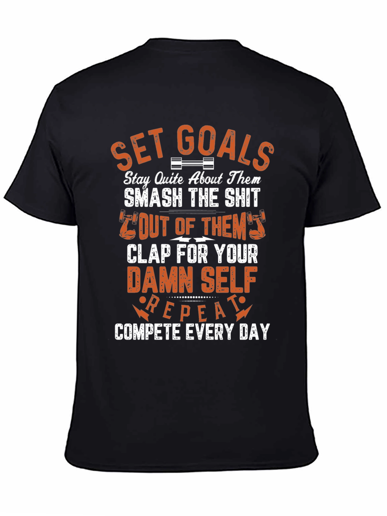 Black Motivational Workout T-Shirt view 4