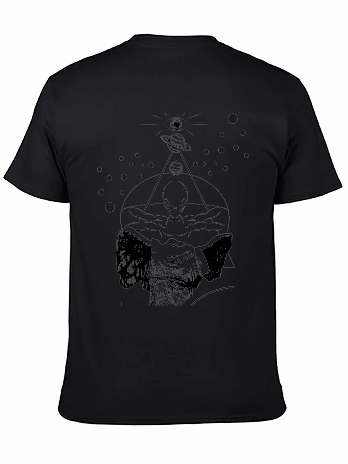 Black Cosmic Wings Graphic Tee - Black view 4