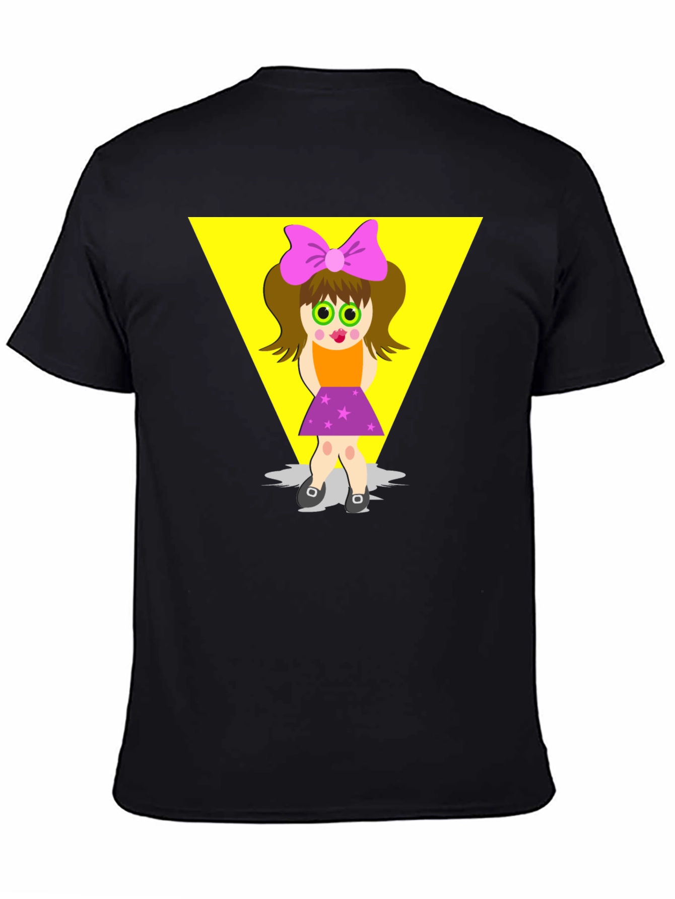 Black Cartoon Girl Graphic Tee - Funky Style view 4