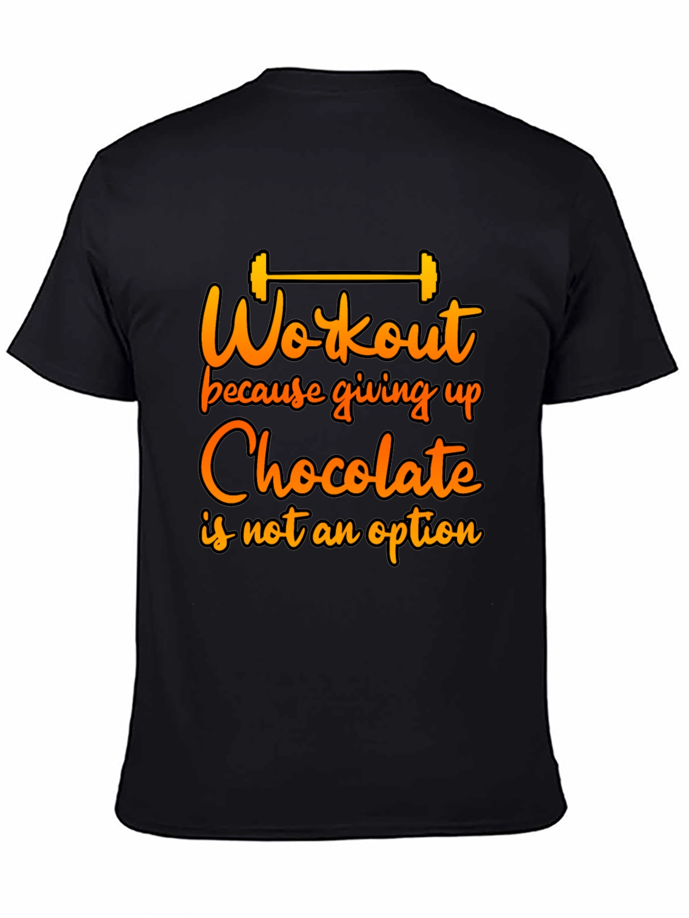 Black Workout For Chocolate Graphic Tee - Funny Fitness Shirt view 4