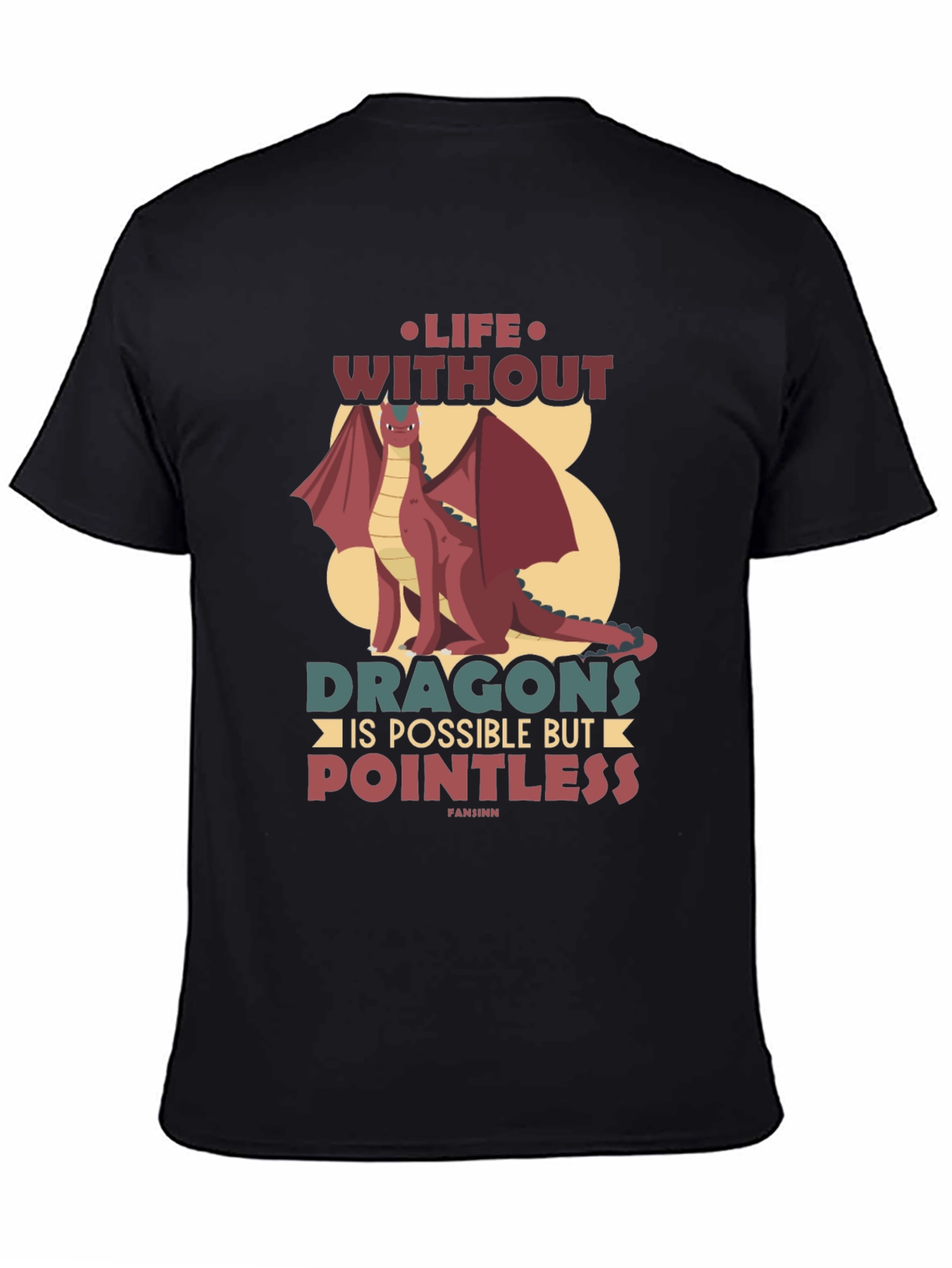 Black Life Without Dragons T-Shirt - Pointless Tee view 4