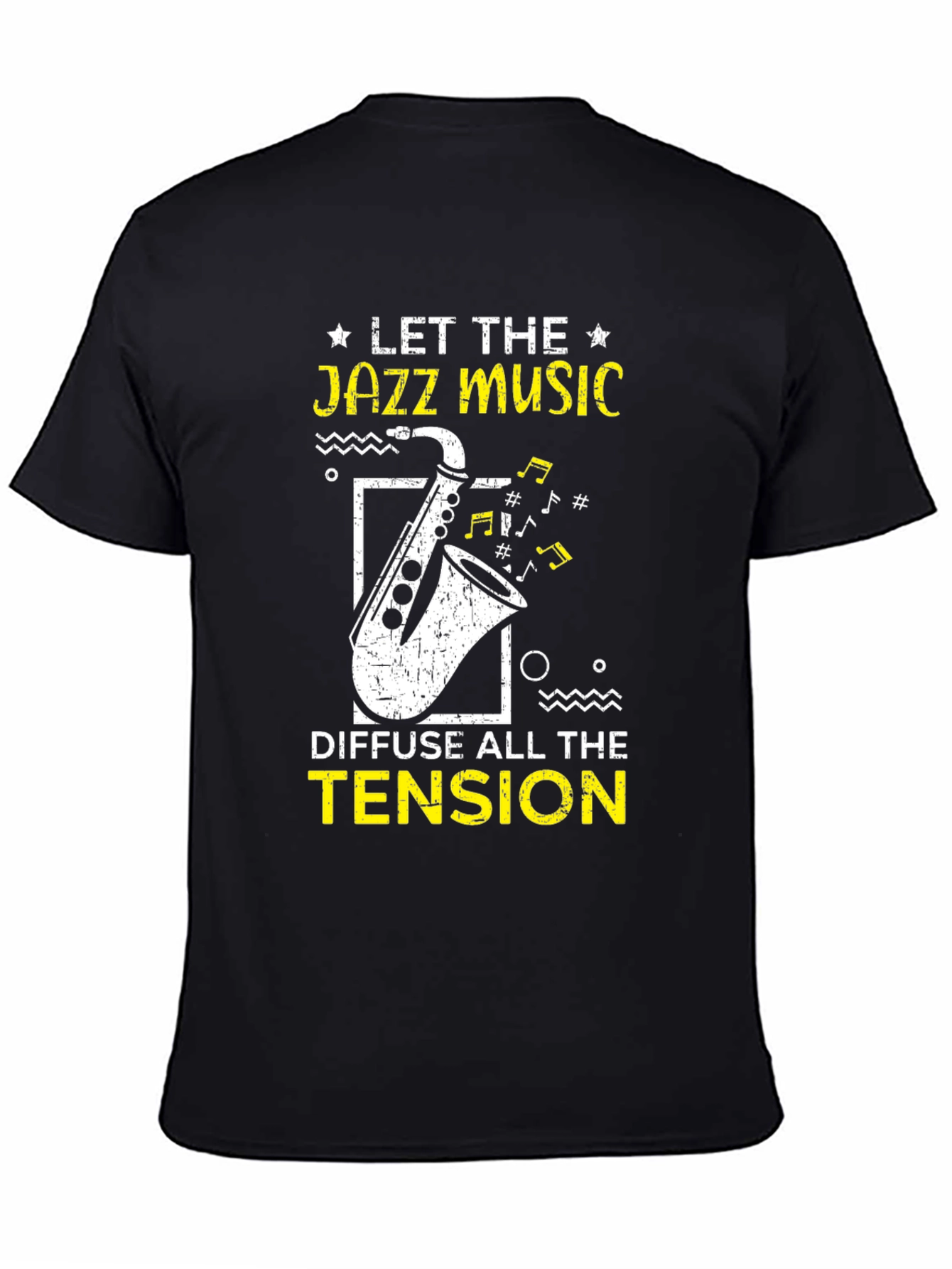 Black Jazz Music T-Shirt - Diffuse All the Tension view 4