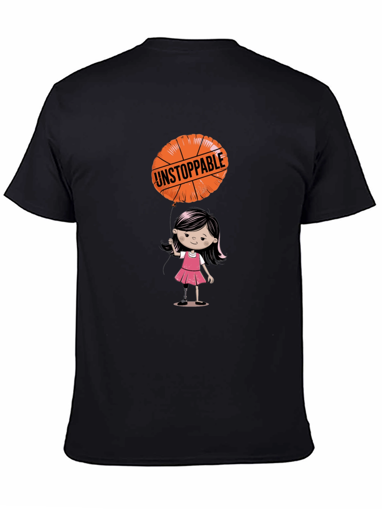 Black Unstoppable Girl's Graphic Tee view 4