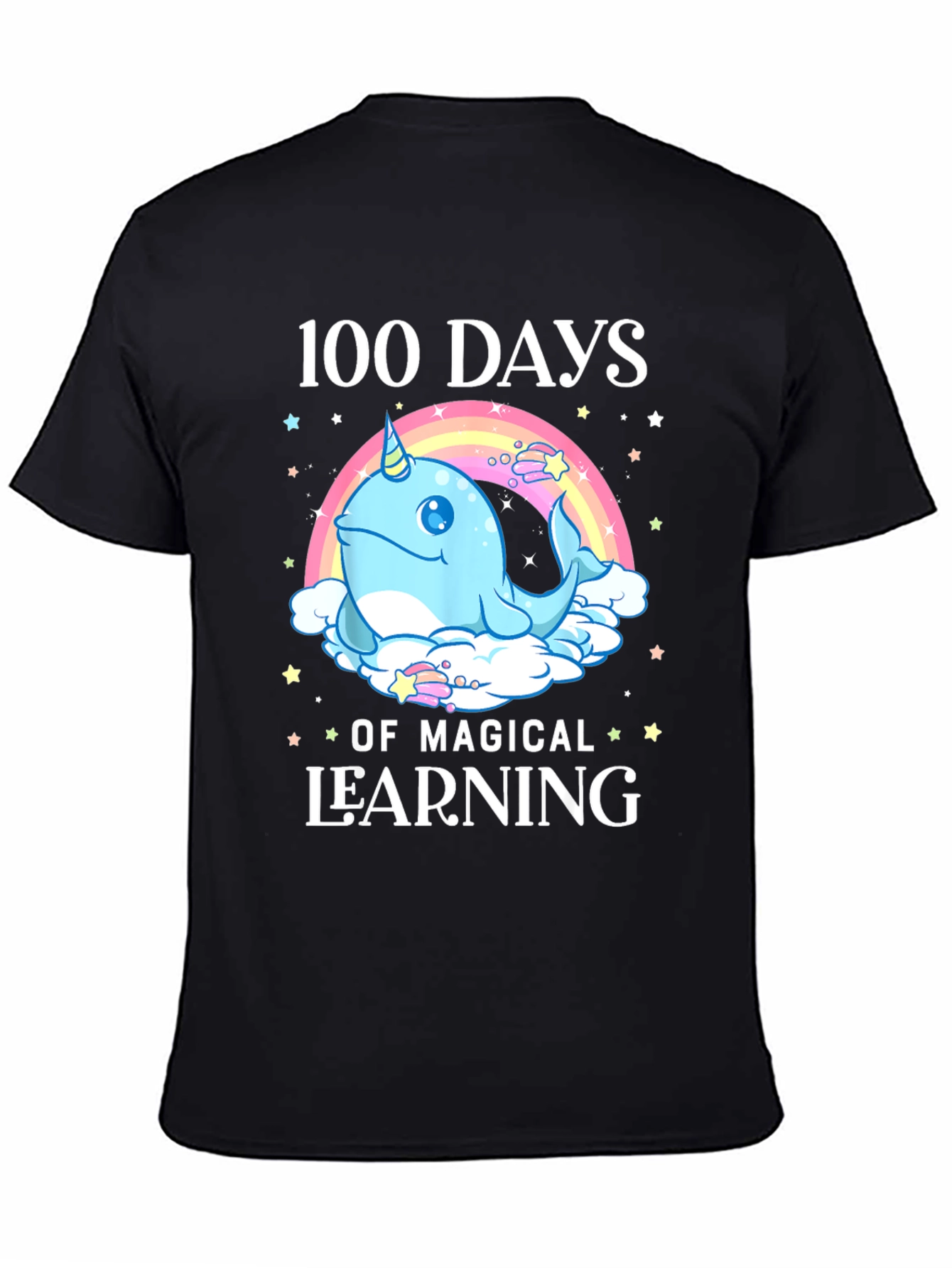 Black 100 Days of Magical Learning T-Shirt view 4