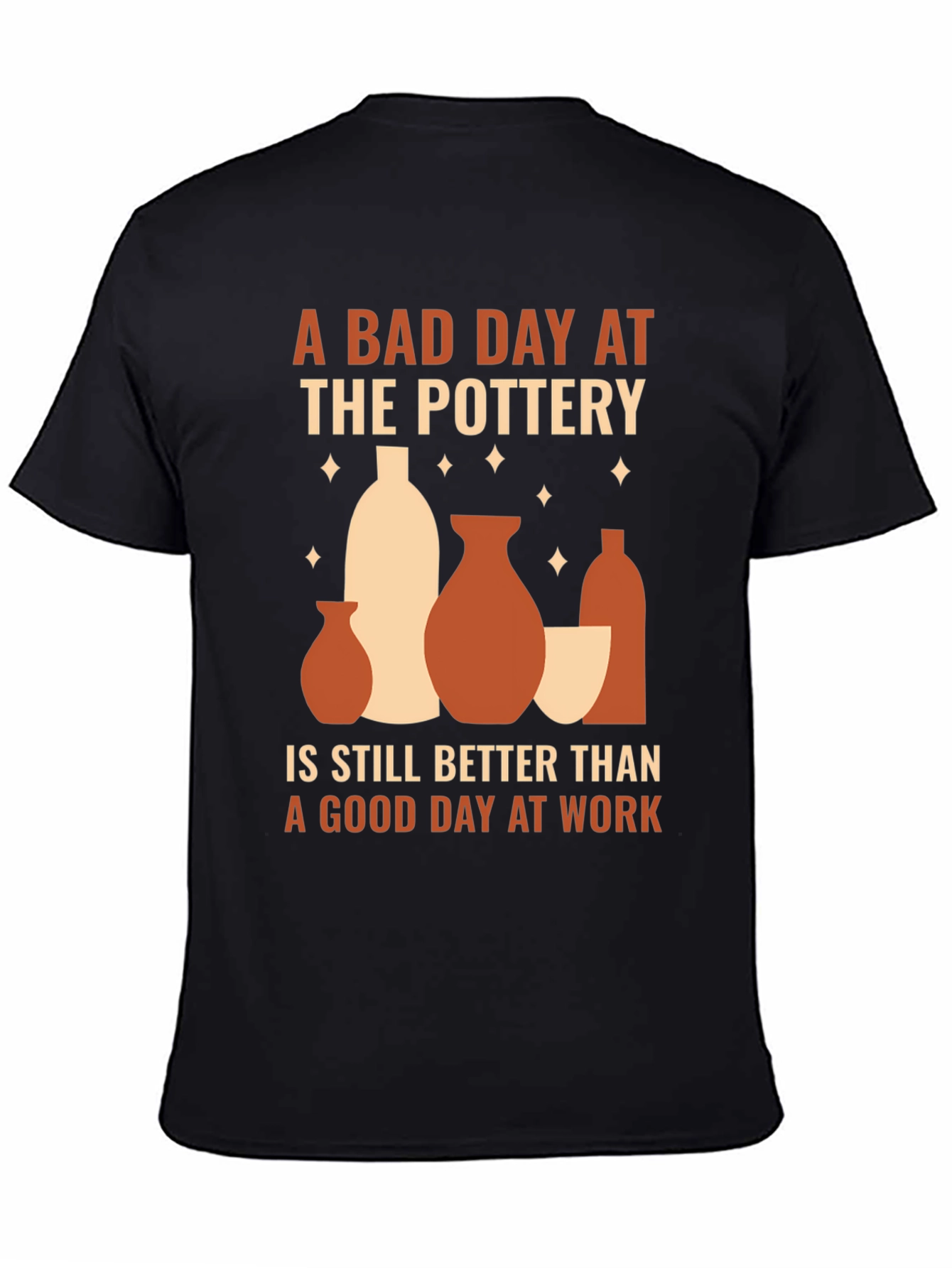 Black Pottery Lover T-Shirt, Bad Day Pottery Better Than Work view 4