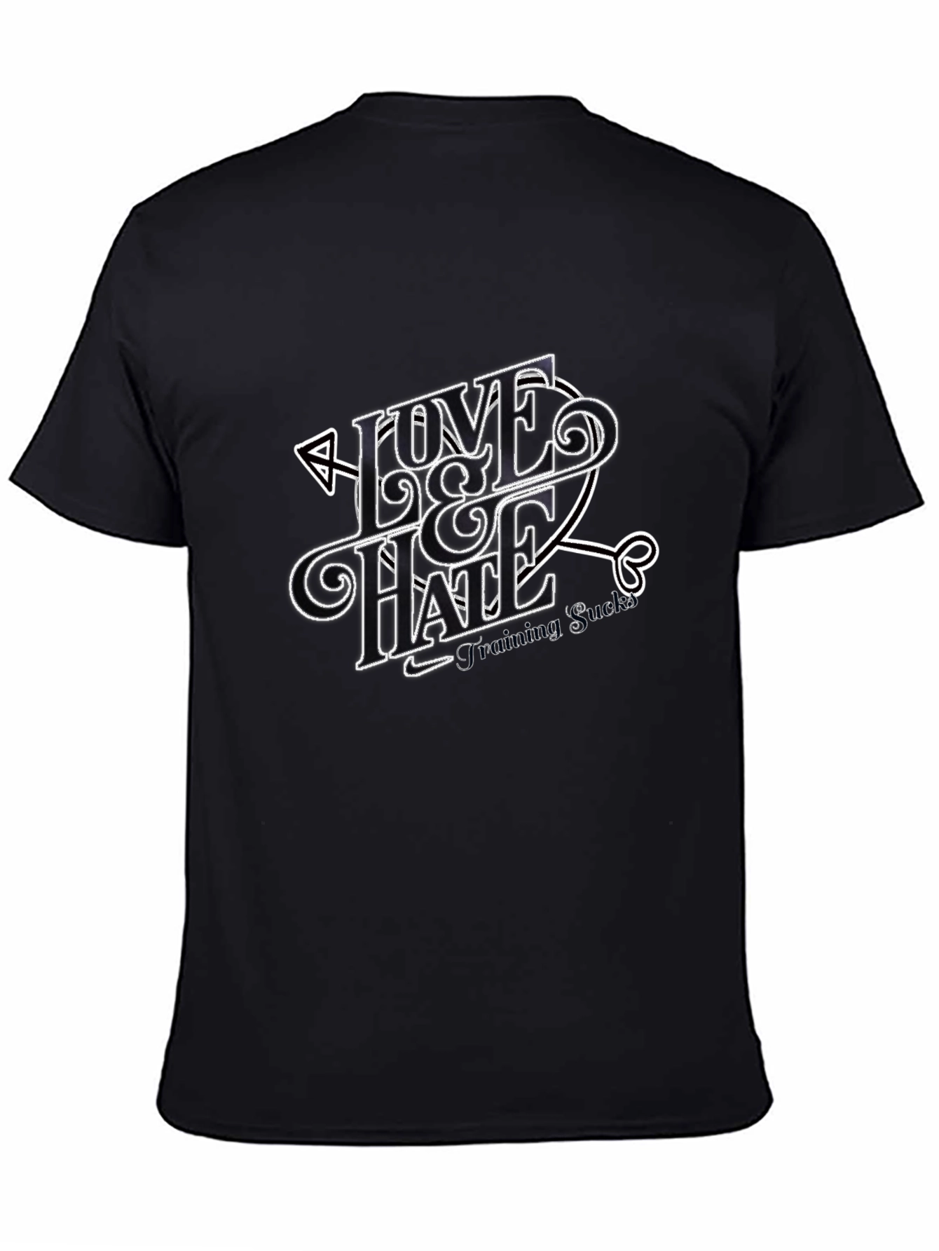Black Love & Hate Graphic T-Shirt - Black Casual Tee view 4