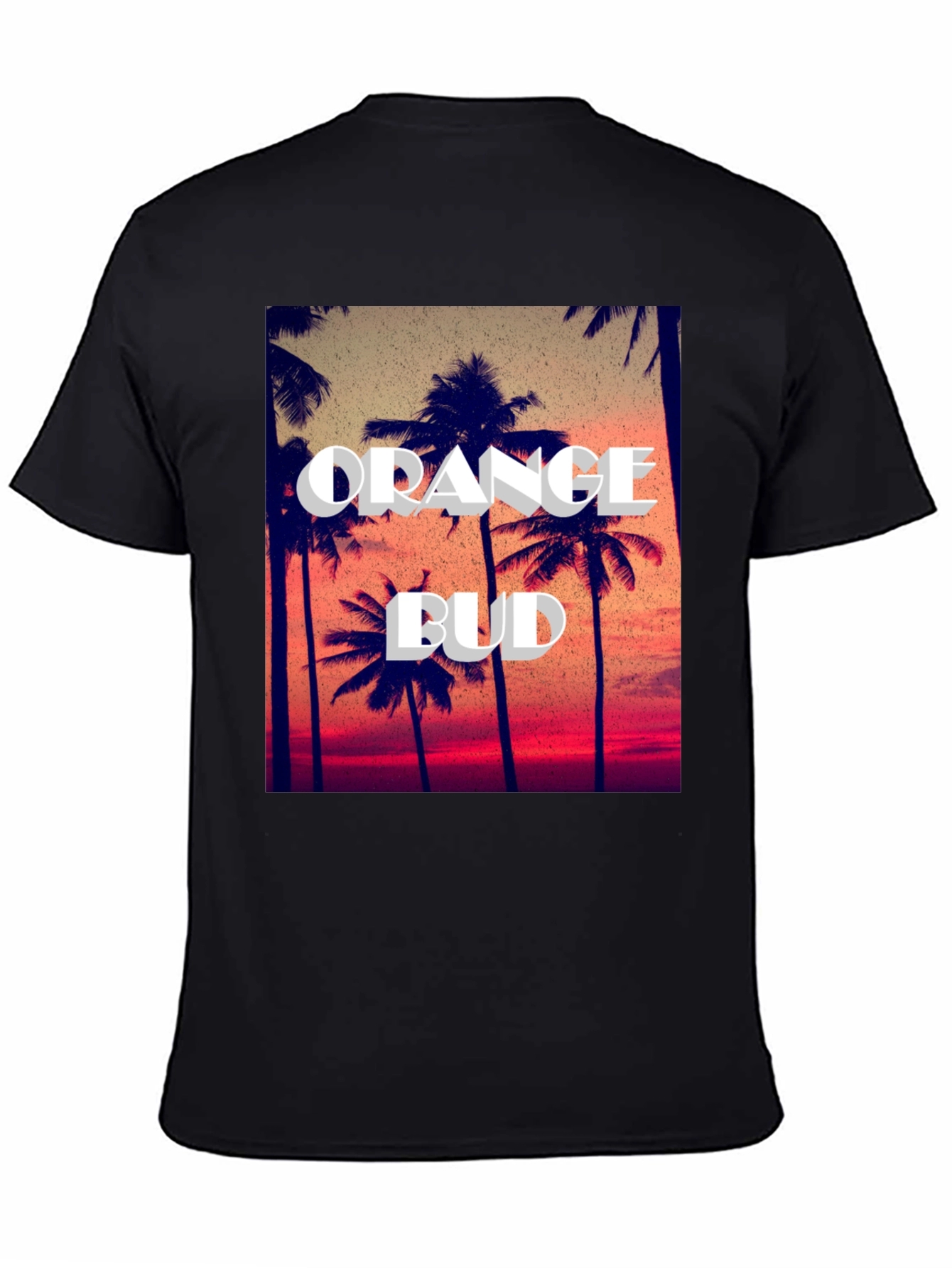 Orange Bud Palm Tree Graphic Tee - Summer Vibes - 4