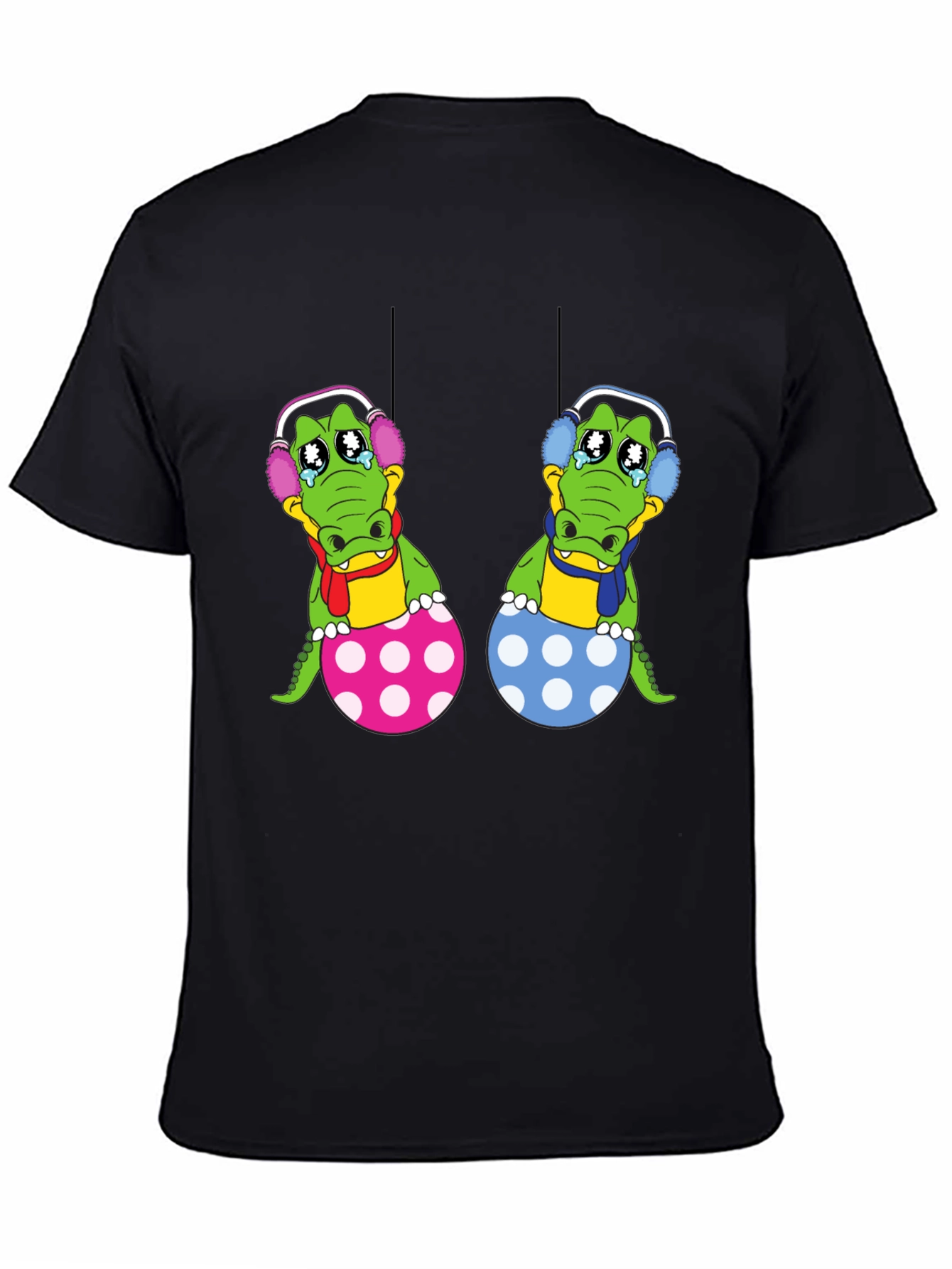 Black Crying Gator Easter Egg Graphic Tee view 4