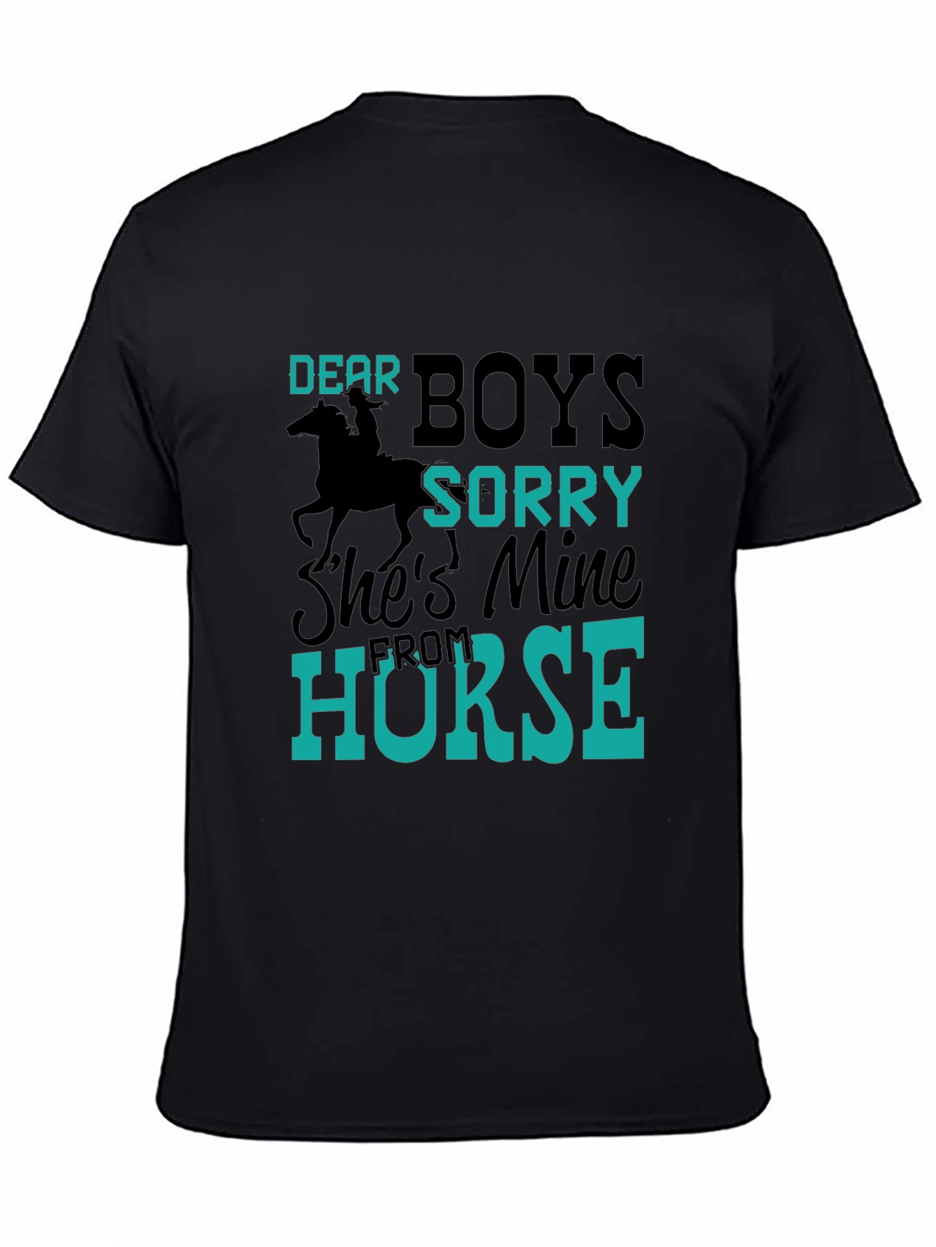 Black Funny Dear Boys Horse Lover T-Shirt view 4