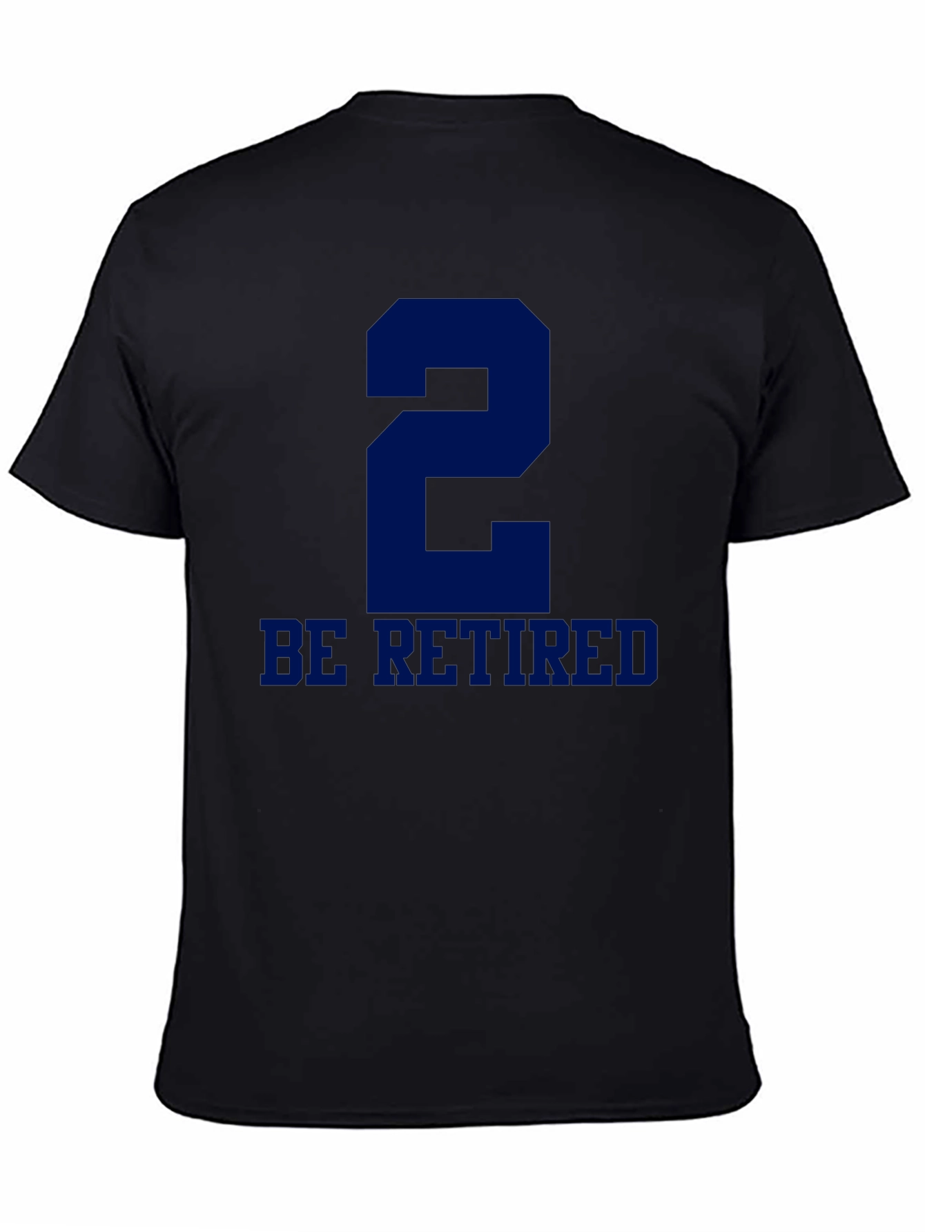 Black Funny Retired Jersey Number 2 T-Shirt view 4