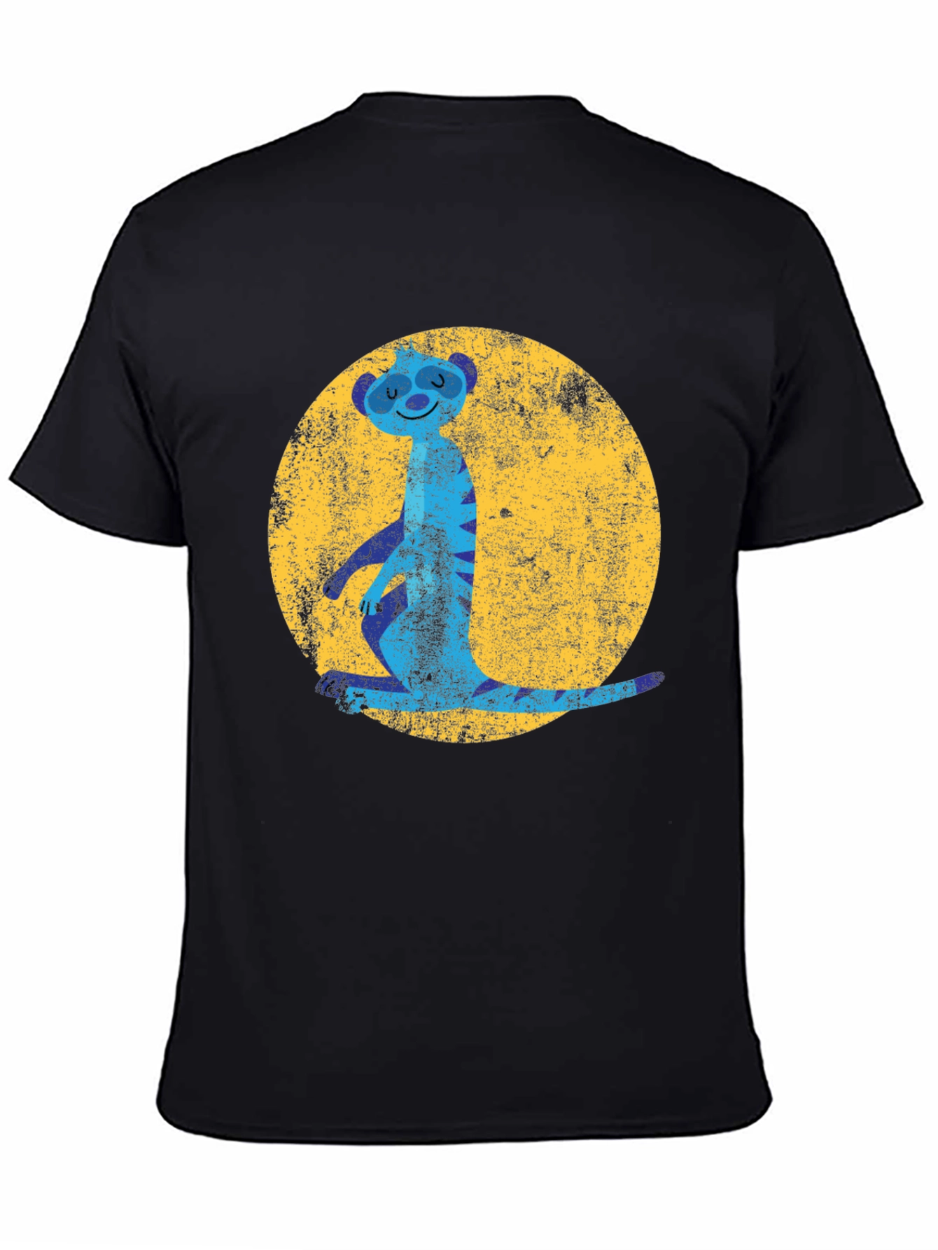 Black Meerkat Moon Men's Graphic Tee - Black view 4