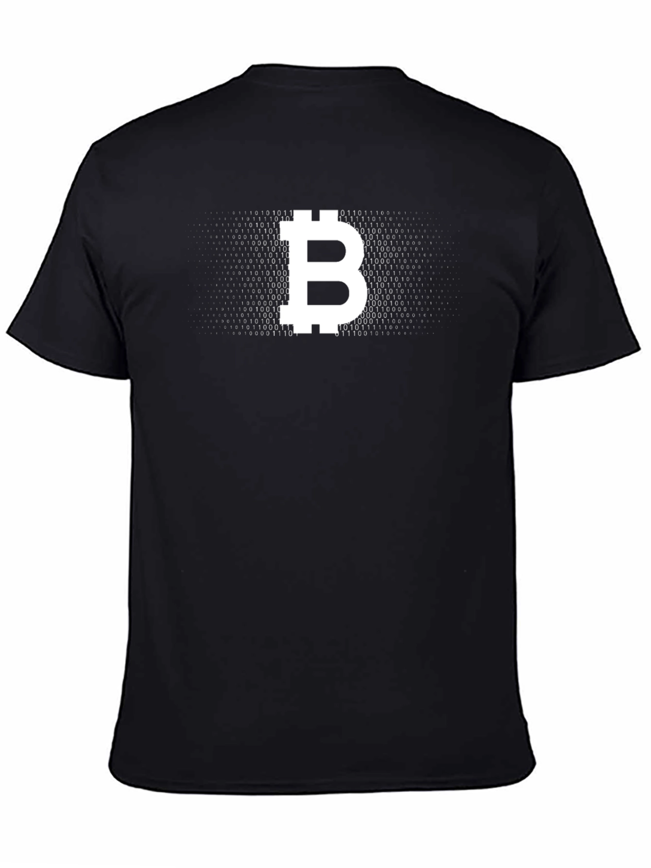 Black Bitcoin B Symbol Black T-Shirt - Crypto Fashion view 4
