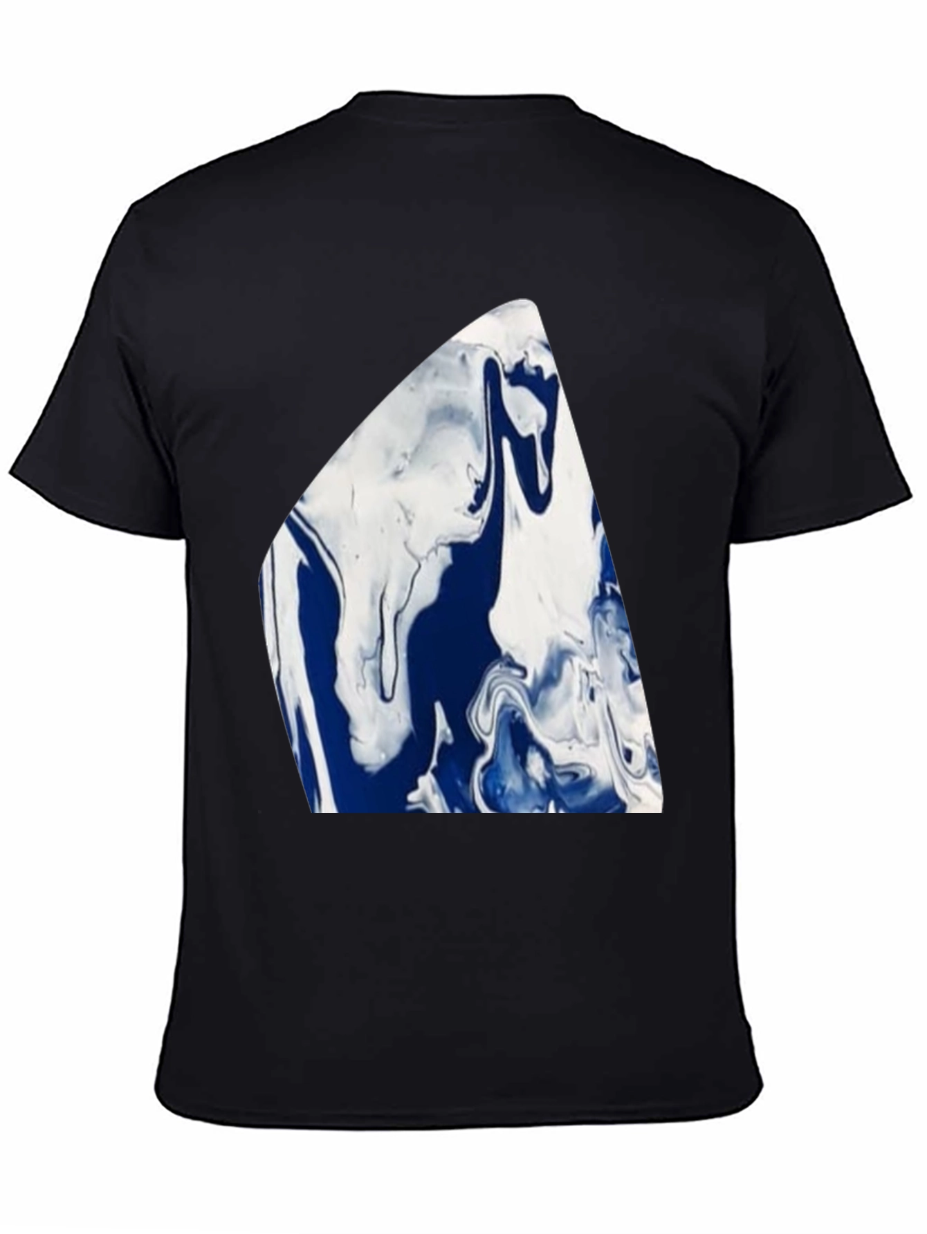 Abstract Blue & White Marble Graphic Tee - 4