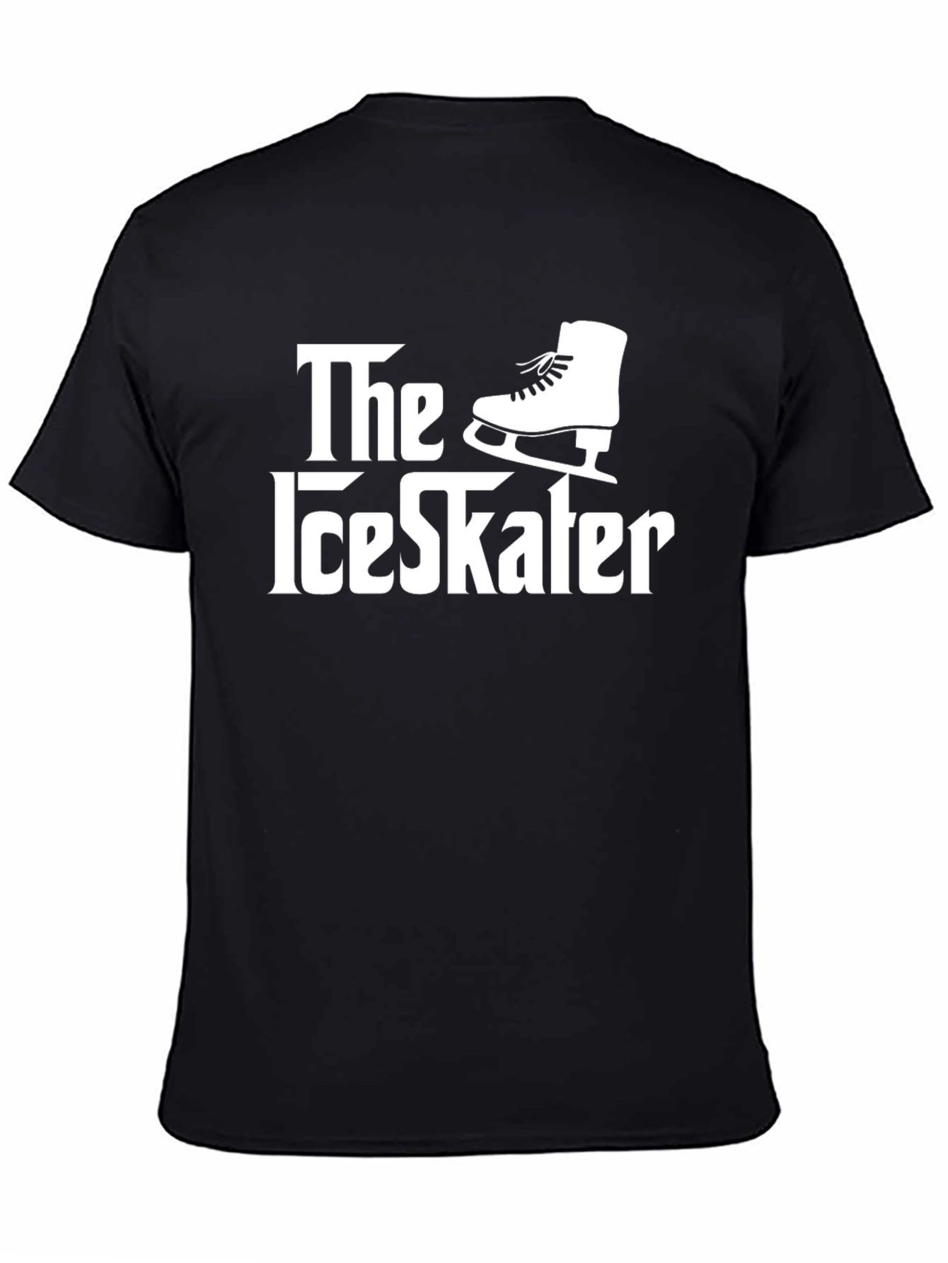 Black The Ice Skater T-Shirt - Novelty Graphic Tee view 4