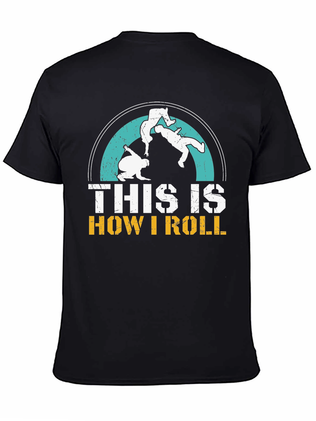 Black This is How I Roll Jiu Jitsu Black T-Shirt view 4