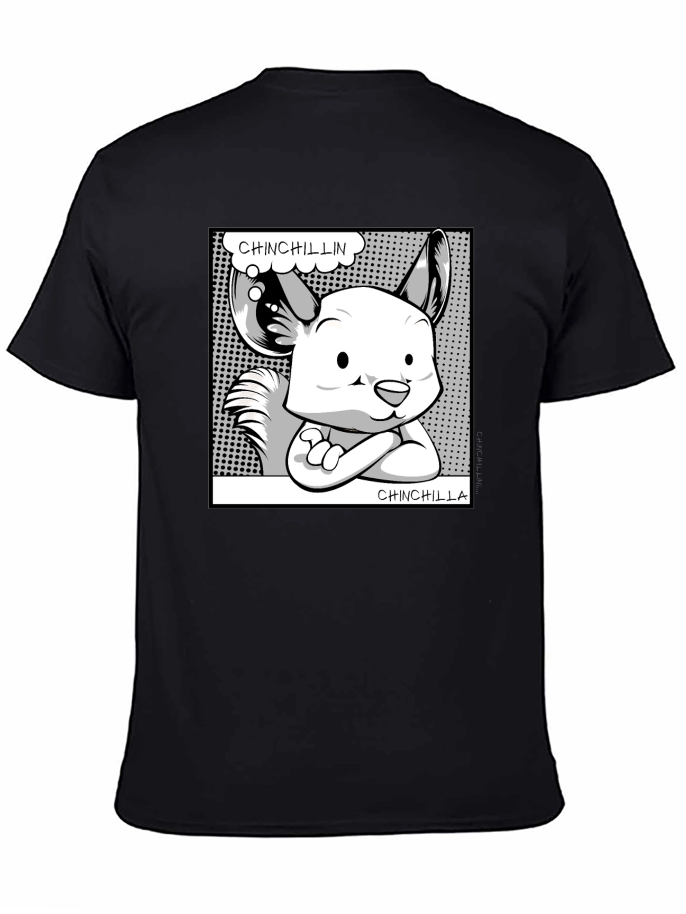 Black Chinchillin' Chinchilla Graphic Tee - Black view 4