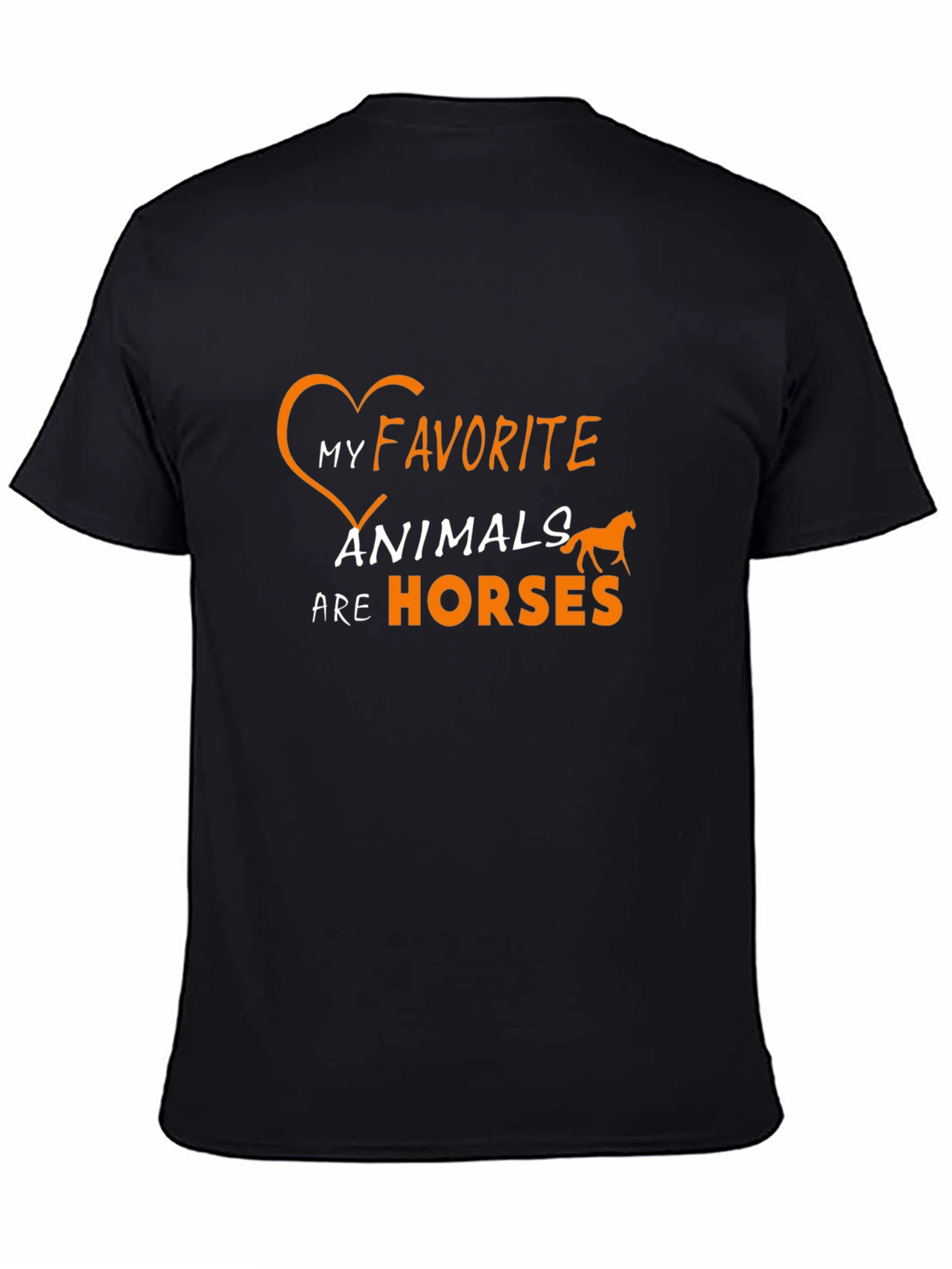 Black My Favorite Animals Are Horses T-Shirt view 4