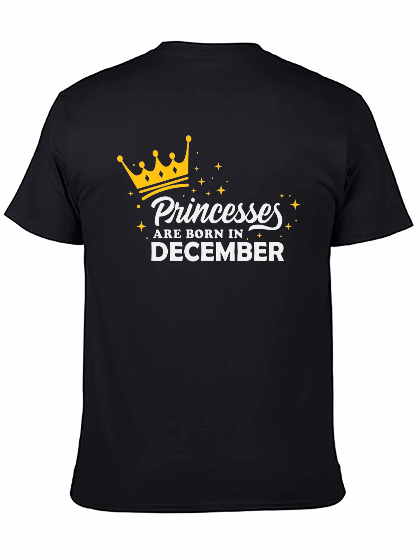 Black Princesses Born in December Black T-Shirt view 4